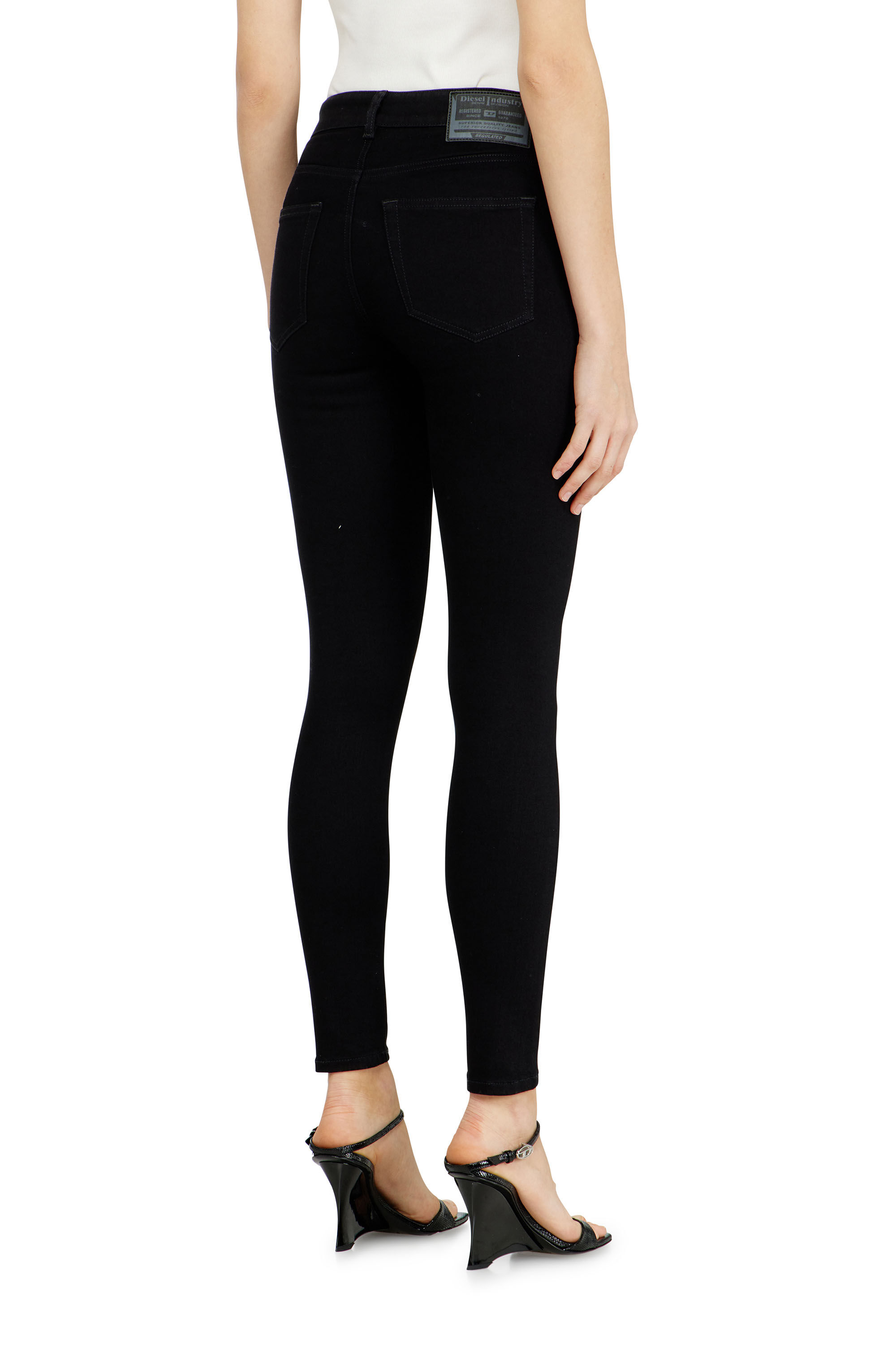 Diesel - Skinny Jeans 2017 Slandy 069EF Femme, Noir/Gris fonc&eacute; - Image 5