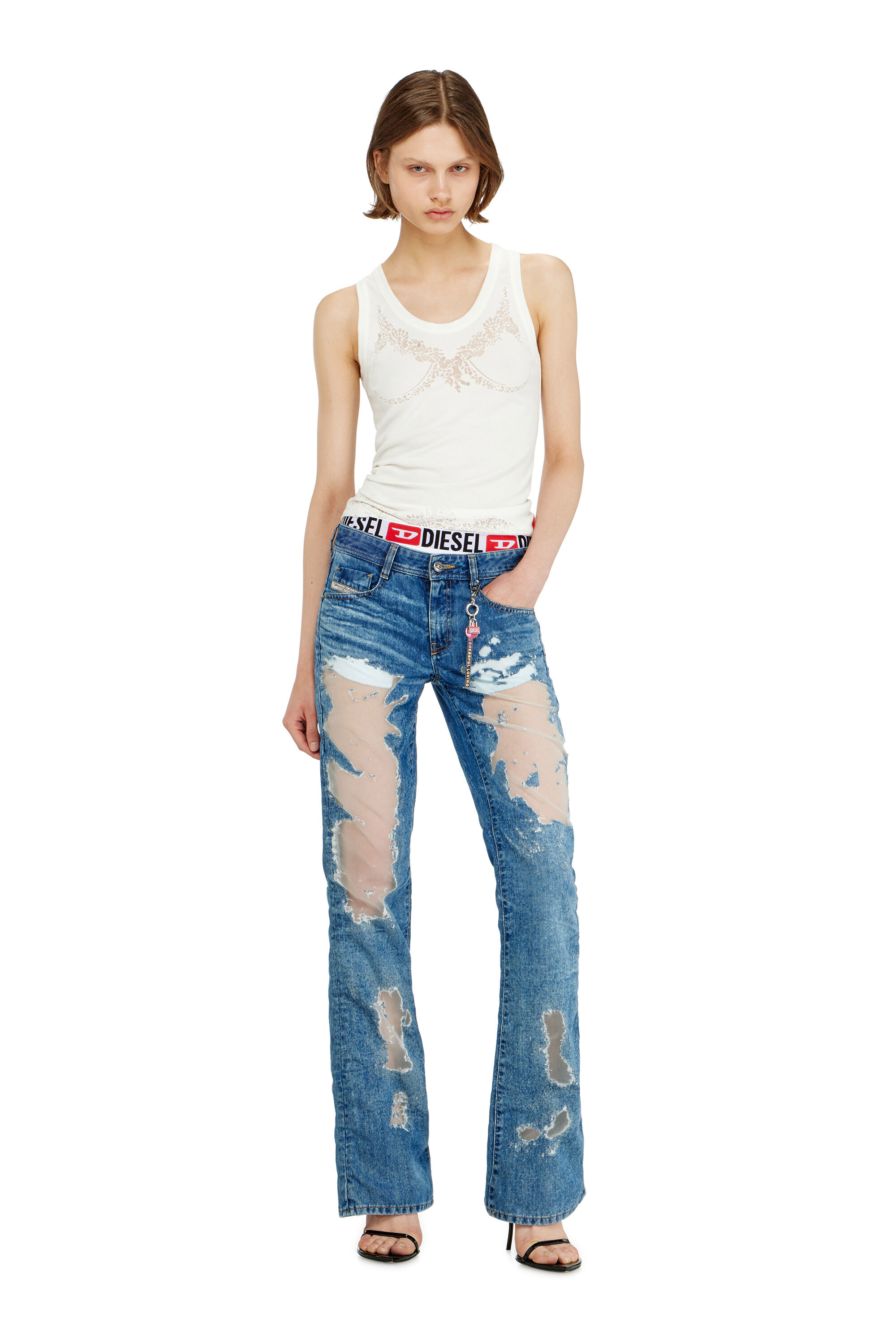 Diesel - Bootcut Jeans 1969 D-Ebbey 068ZH Femme, Bleu moyen - Image 1
