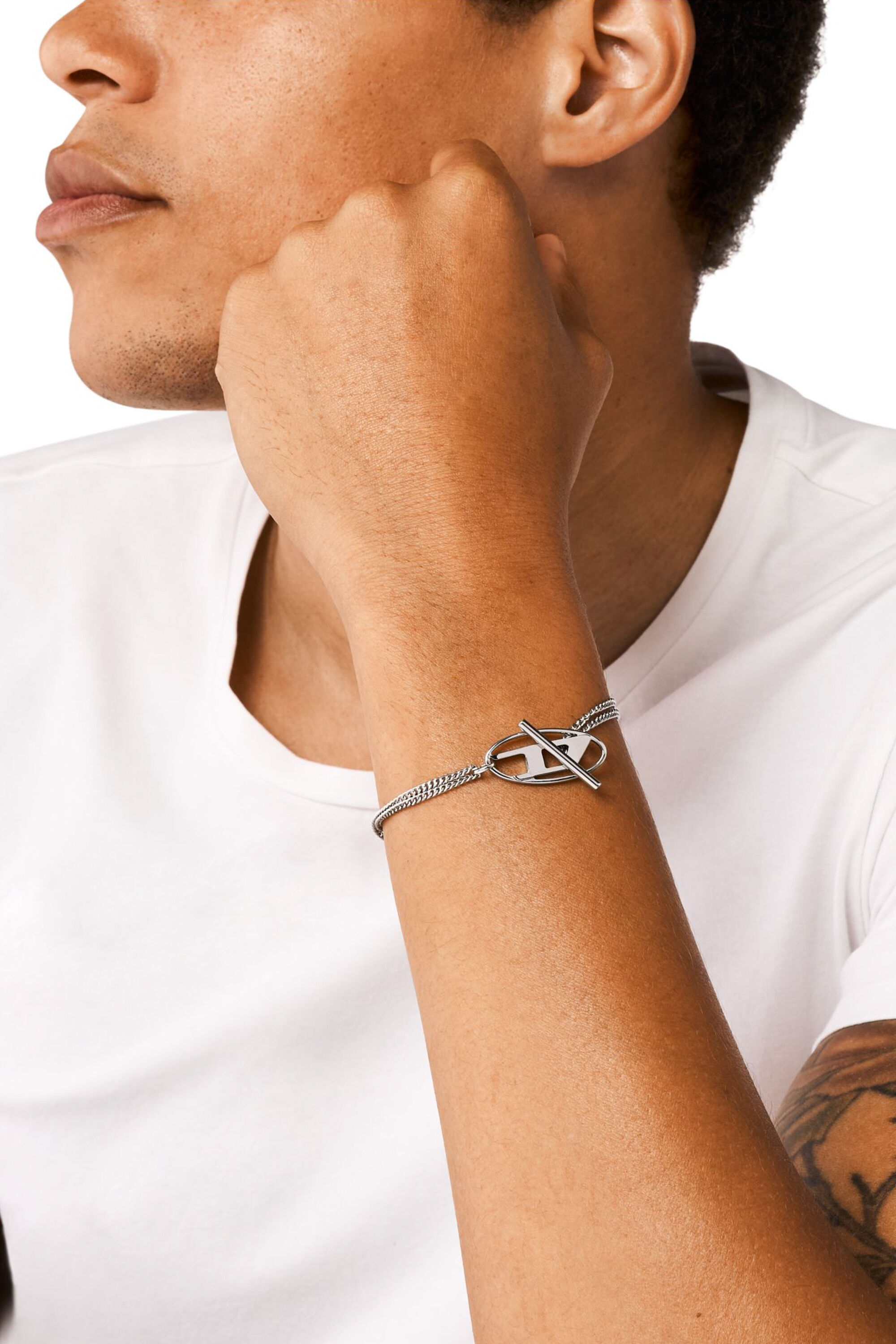 Diesel - DX1535040, Bracelet chaîne en acier inoxydable Mixte in Gris argenté - 3