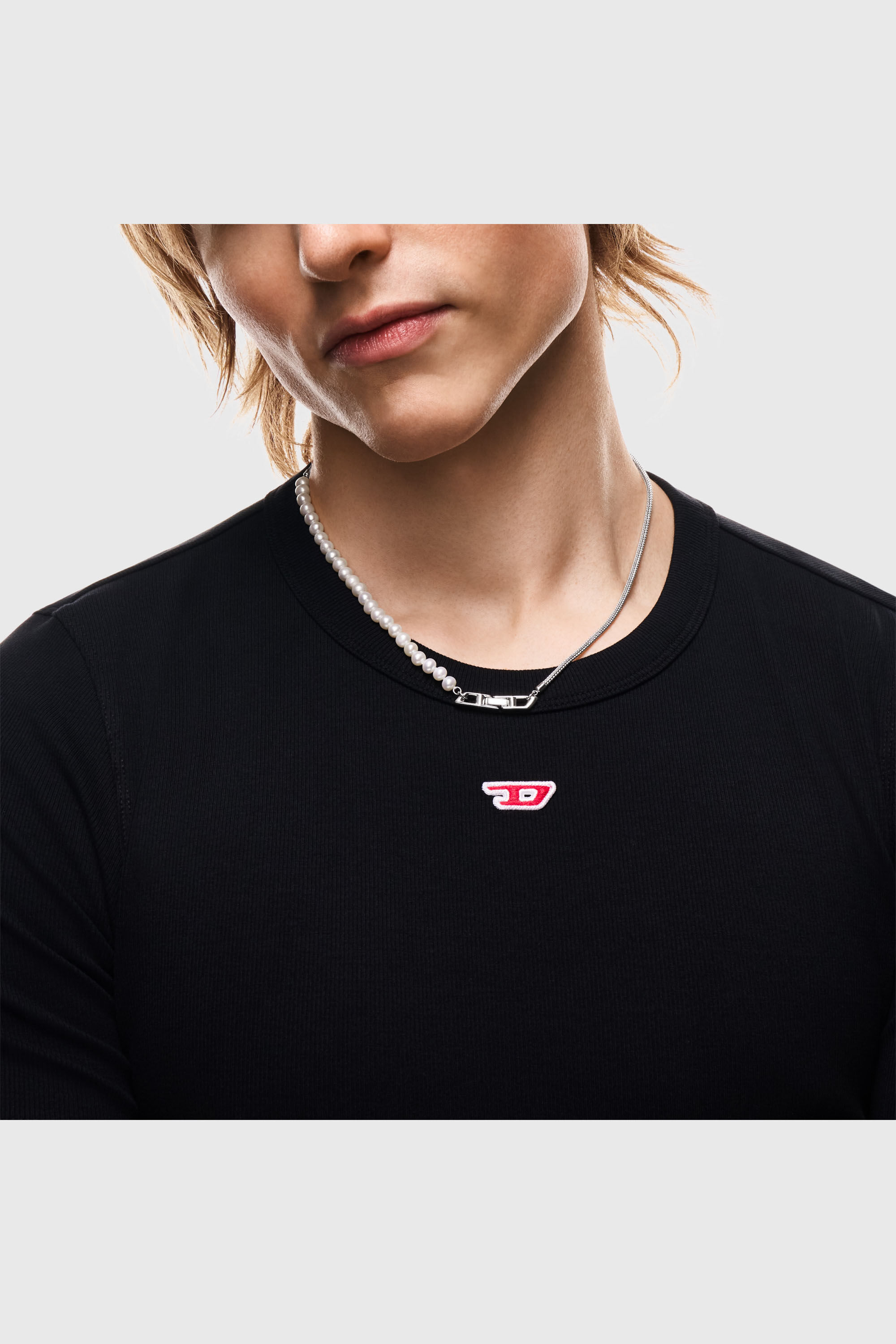 Diesel - DL1369040 STERLING SILVER JEWEL, Collier cha&icirc;ne en argent sterling et perles Mixte in Gris argent&eacute; - 3