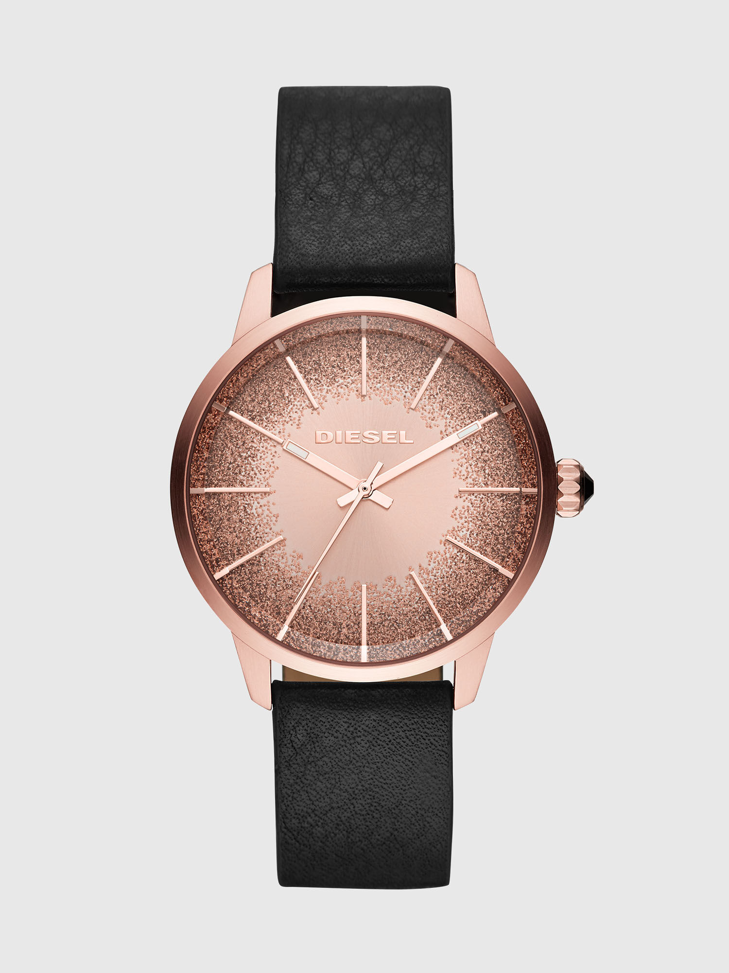 DZ5595 Femme: Montre Castilla à trois aiguilles en cuir noir | Diesel