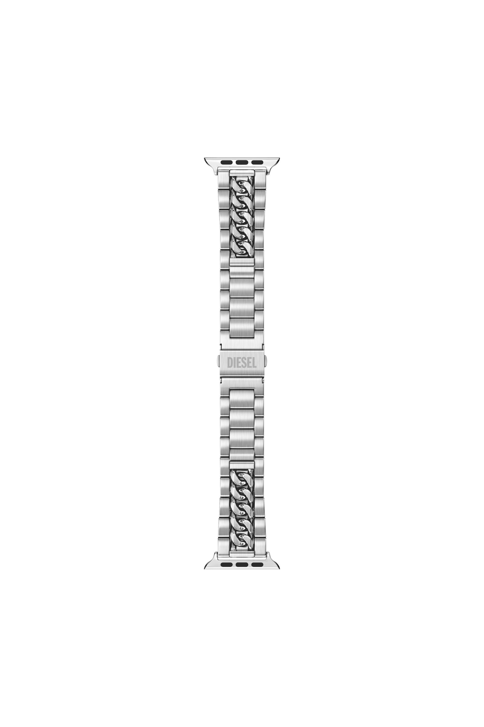Diesel - DSS027 WATCH, Bracelet de montre en acier inoxydable pour apple watch&reg;, 38-49 mm Homme in Gris argent&eacute; - 1