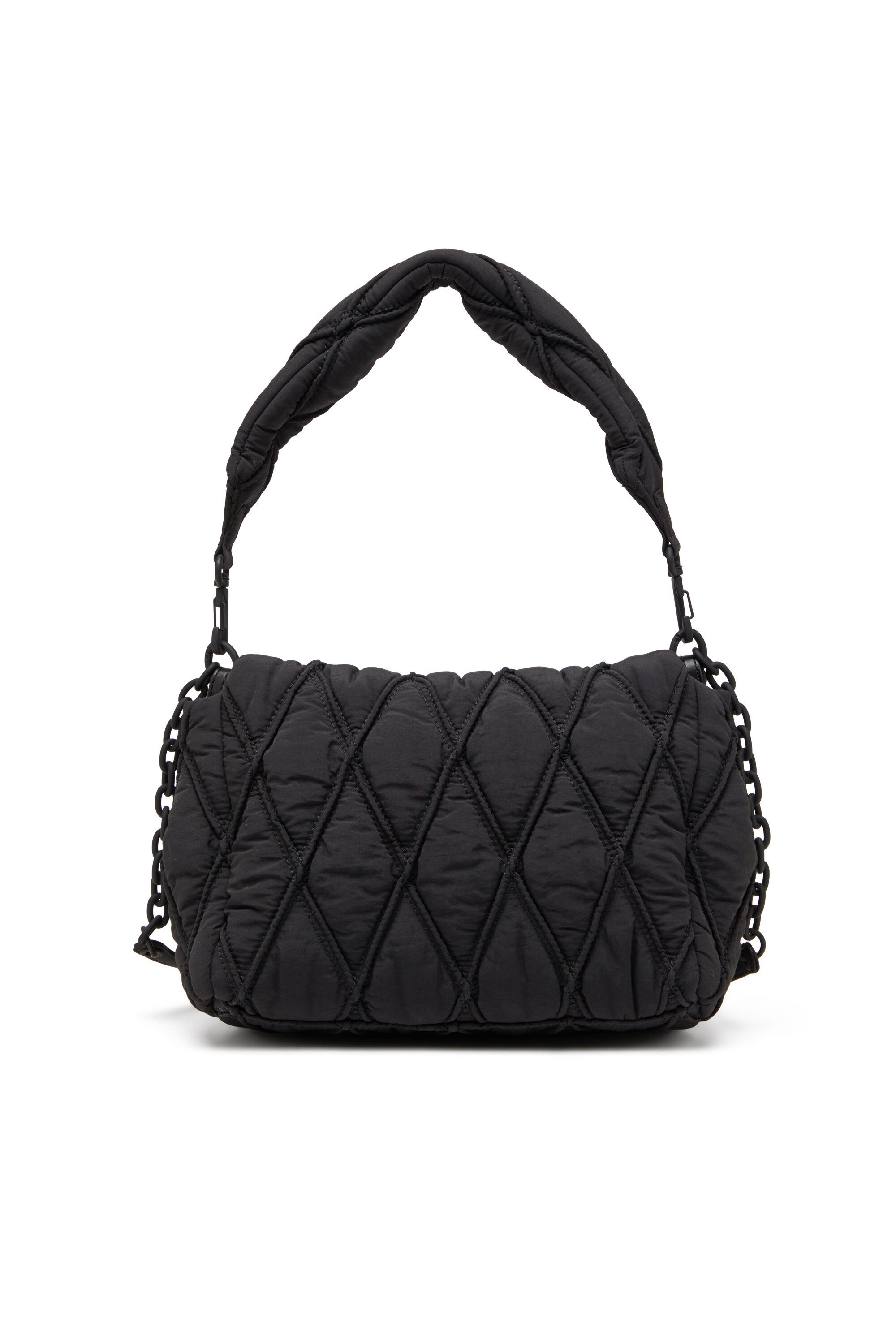 Diesel - CHARM-D SHOULDER M, Woman's Charm-D-M-Shoulder bag in quilted nylon in Black - 3