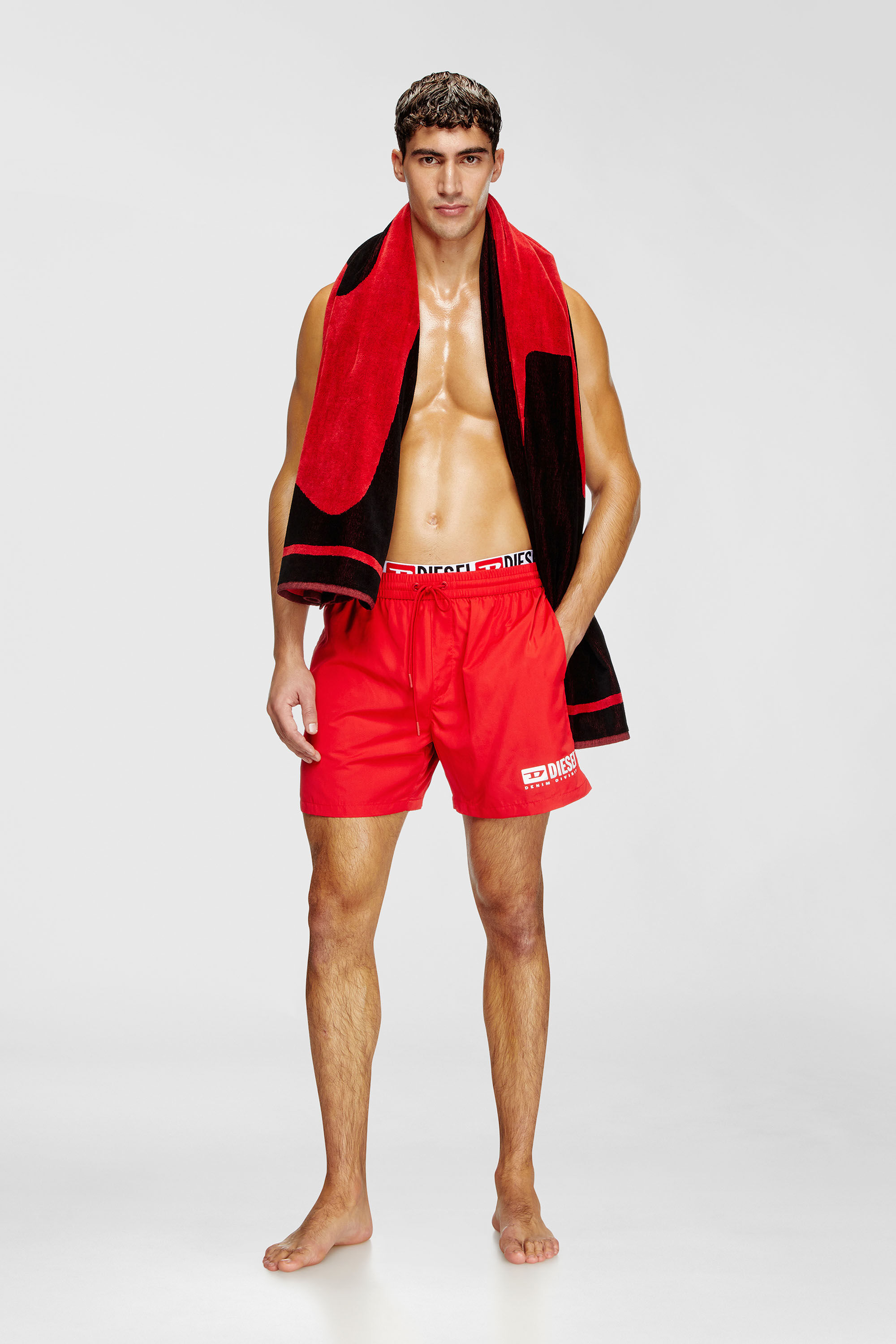 Diesel - VISPER-41-D-CORE, Short de bain court avec imprim&eacute; logo Homme in Rouge - 2