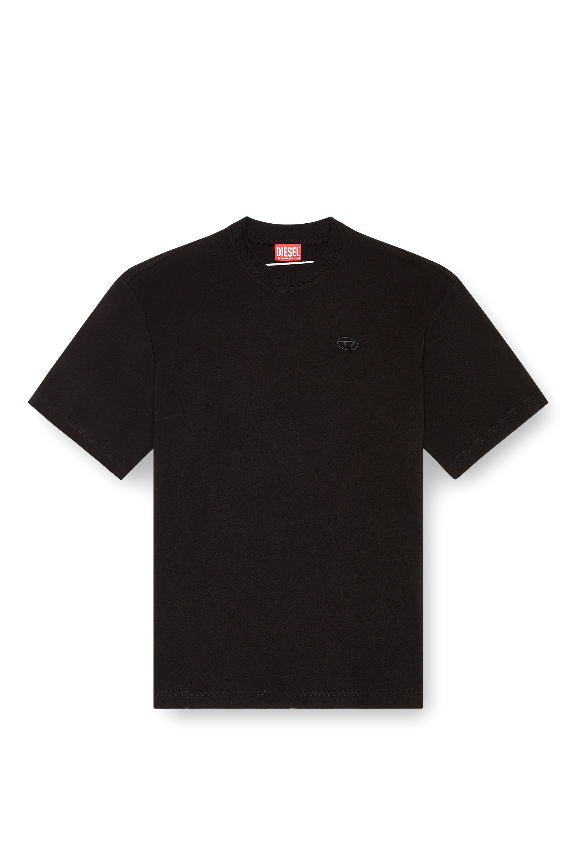 Diesel - T-BOGGY-MEGOVAL-D, Homme T-shirt avec maxi oval D brodé in Noir - Image 2