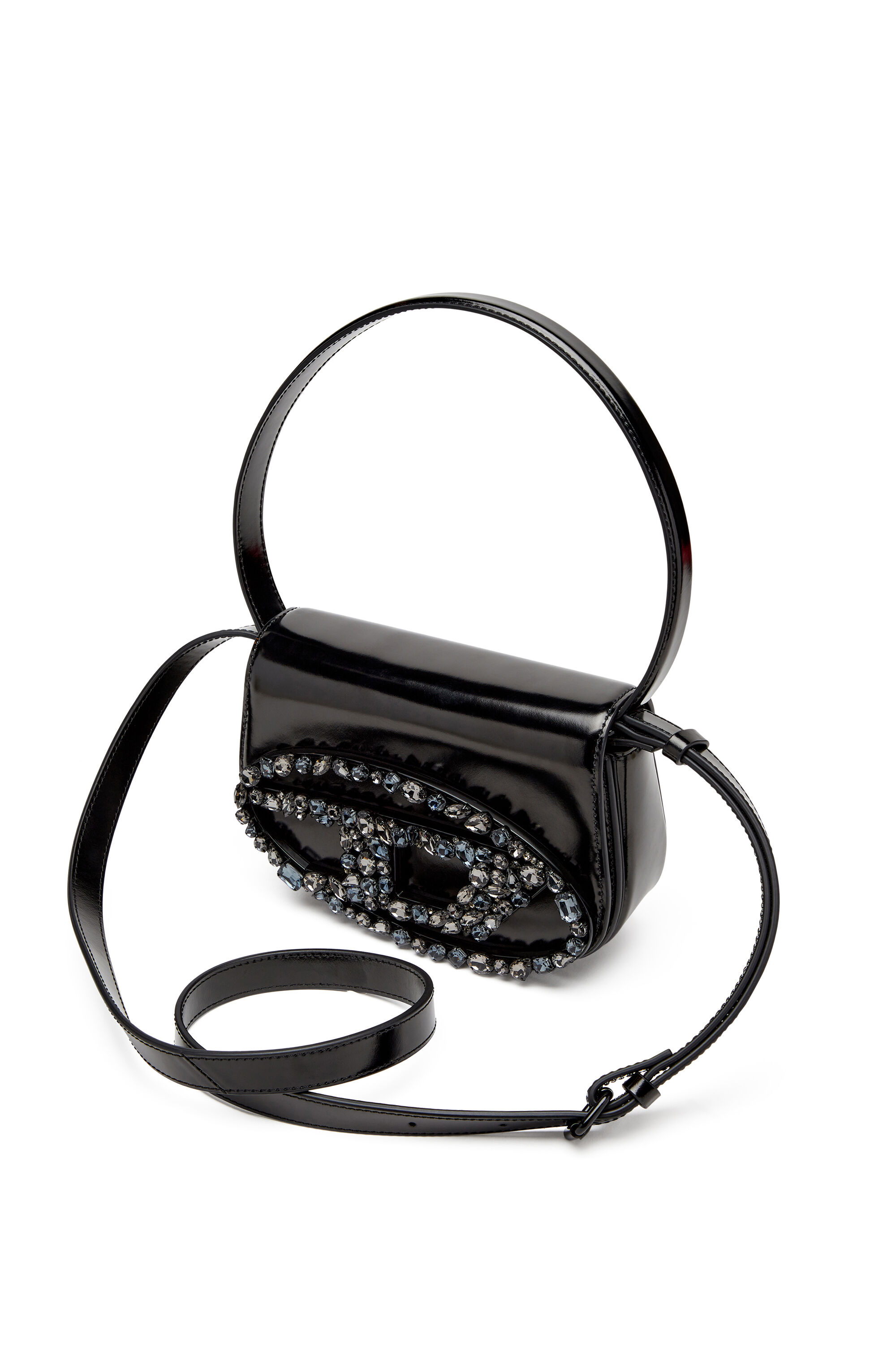 Diesel - 1DR, 1DR-Sac à bandoulière emblématique en cuir miroir Femme in Noir - 2