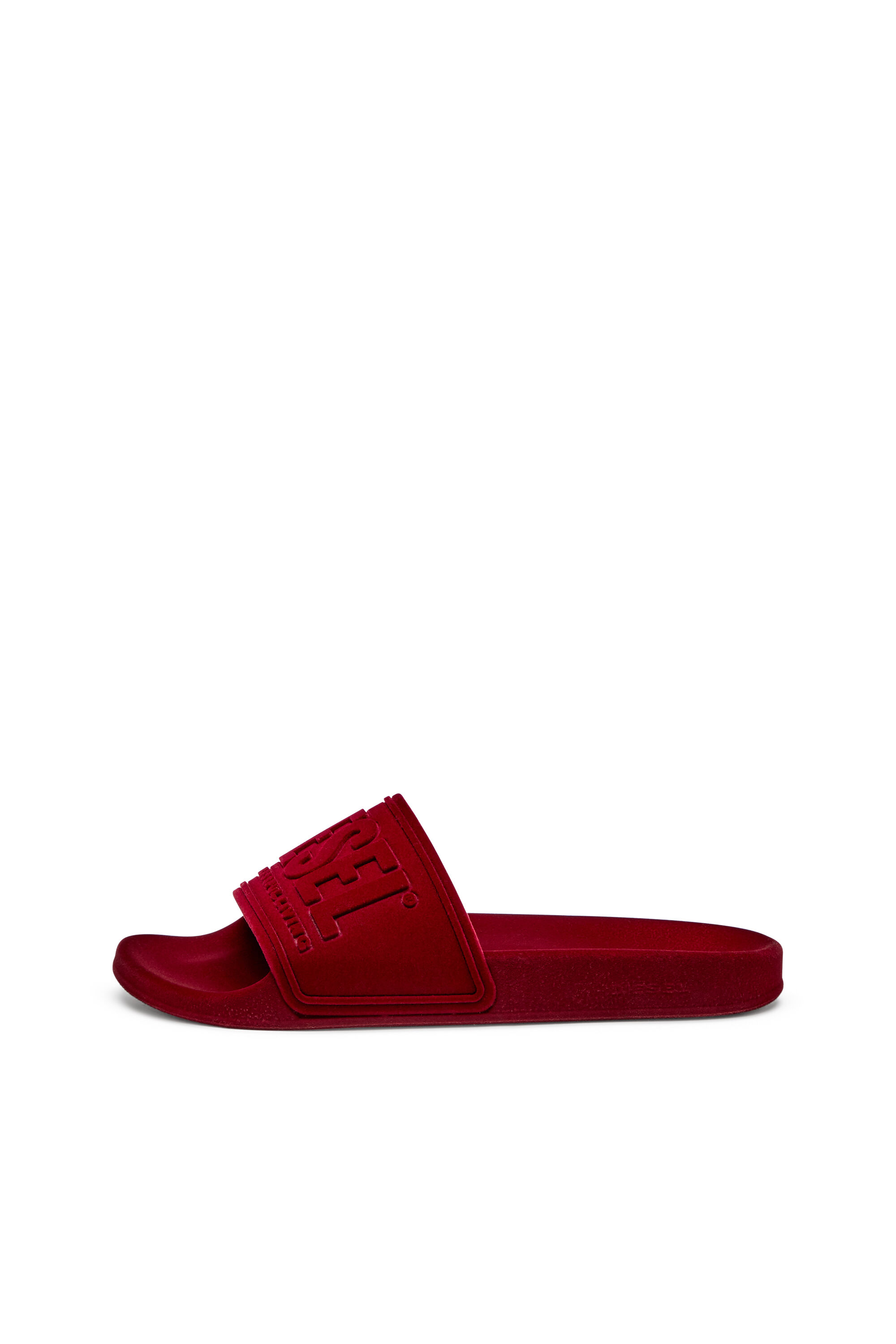 Diesel - SA-MAYEMI CC W, Sa-Mayemi-Claquettes de piscine avec flocage velouté Femme in Rouge - 7