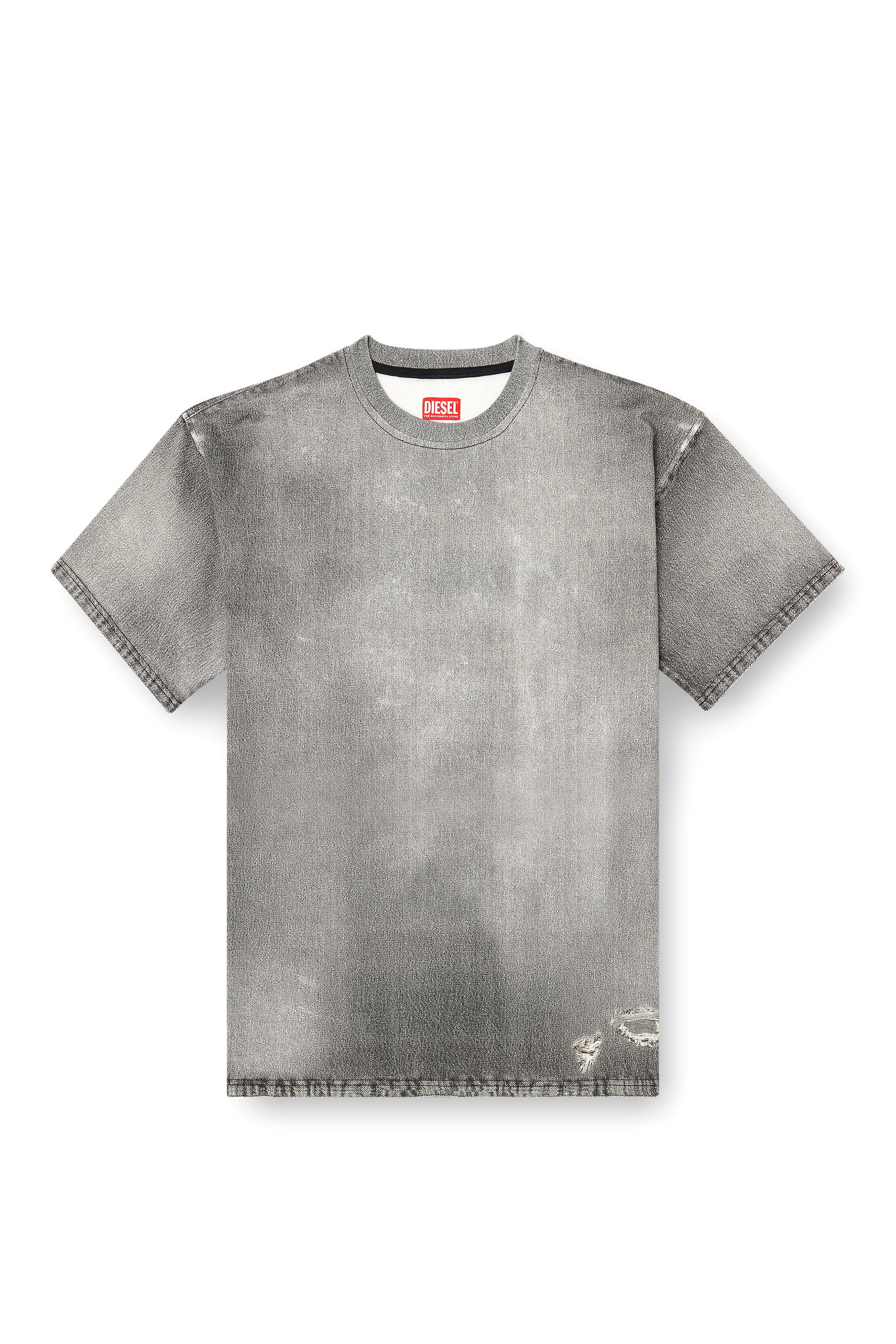 Diesel - D-BOX JOGG, T-shirt en denim avec effet trompe-l'&oelig;il Homme in Gris - 2