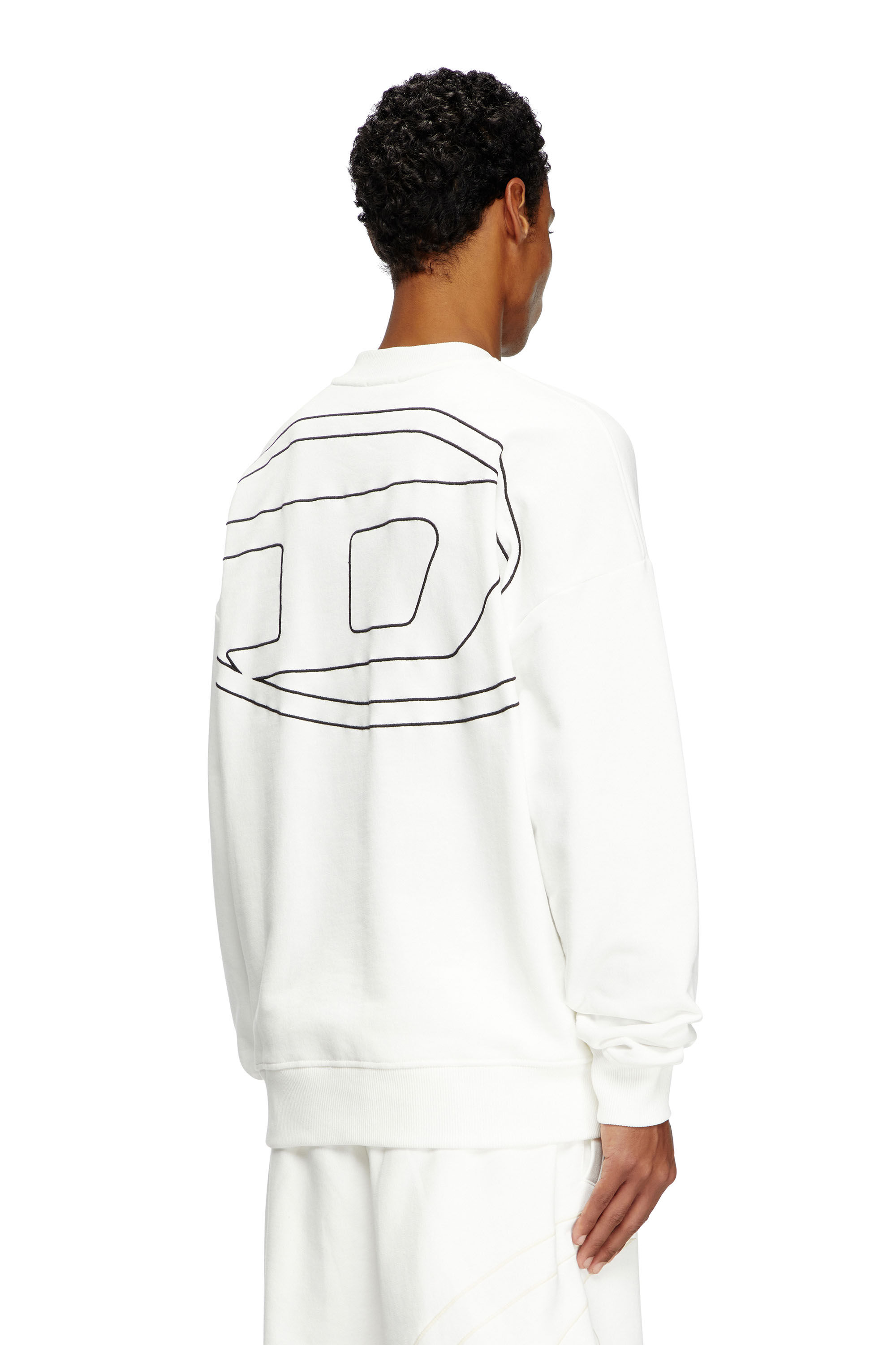 Diesel - S-ROB-MEGOVAL-D, Sweat-shirt avec logo brodé Homme in Blanc - 3