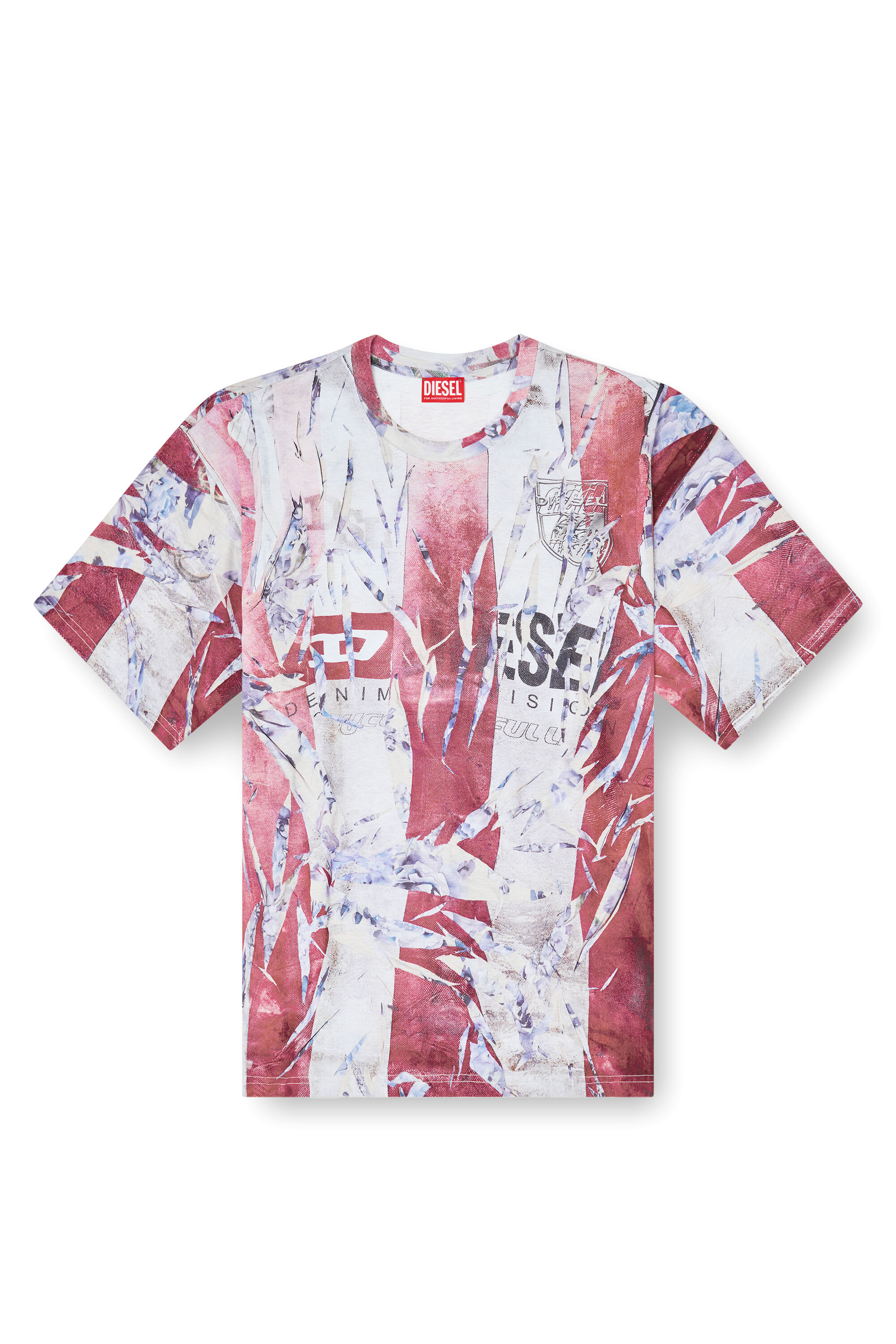 Diesel - T-BOXT-R13, T-shirt avec imprimé craquelé trompe-l'œil Homme in Polychrome - 2