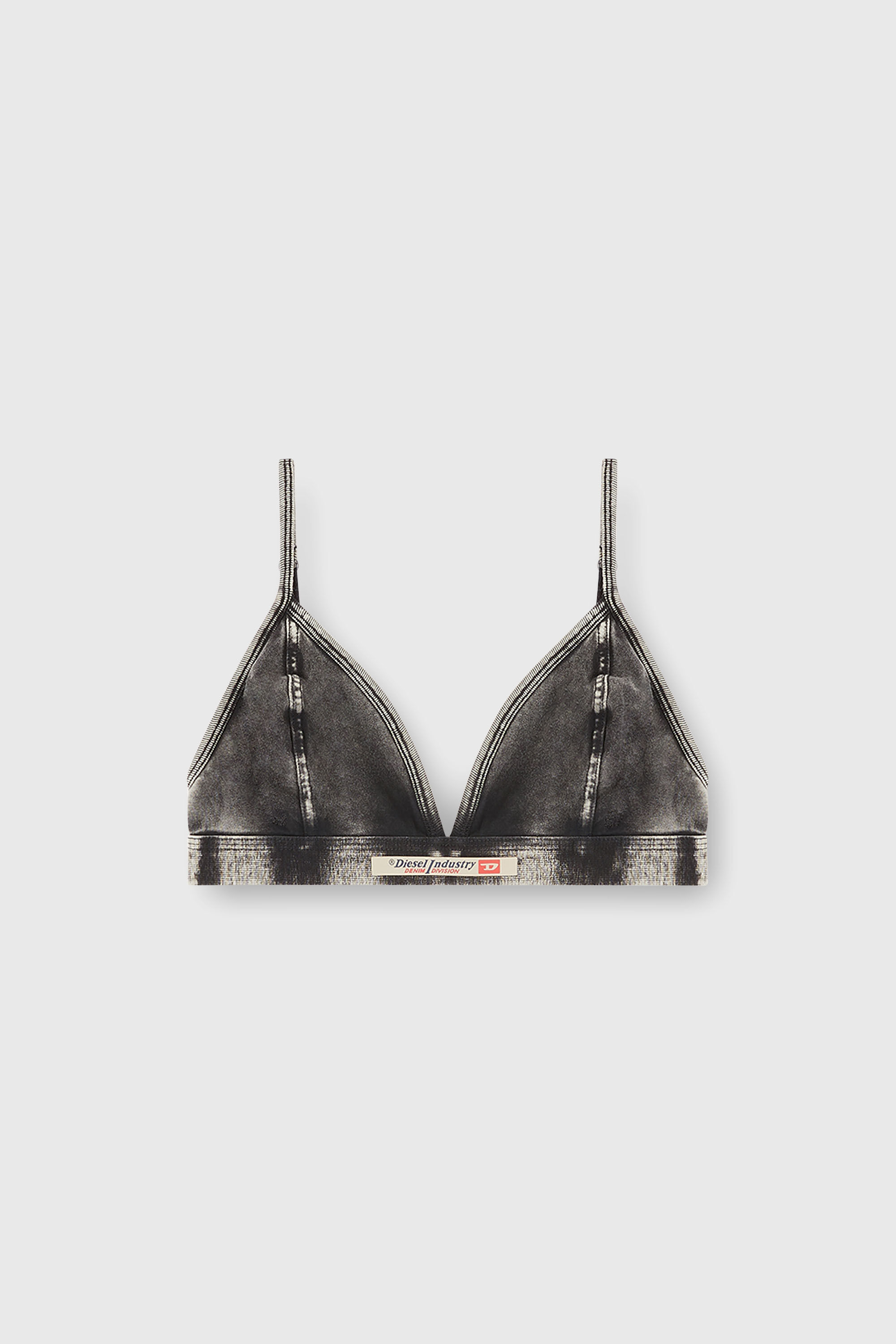 Diesel - SCILLA-DNM, Soutien-gorge triangle effet denim Femme in Gris - 2