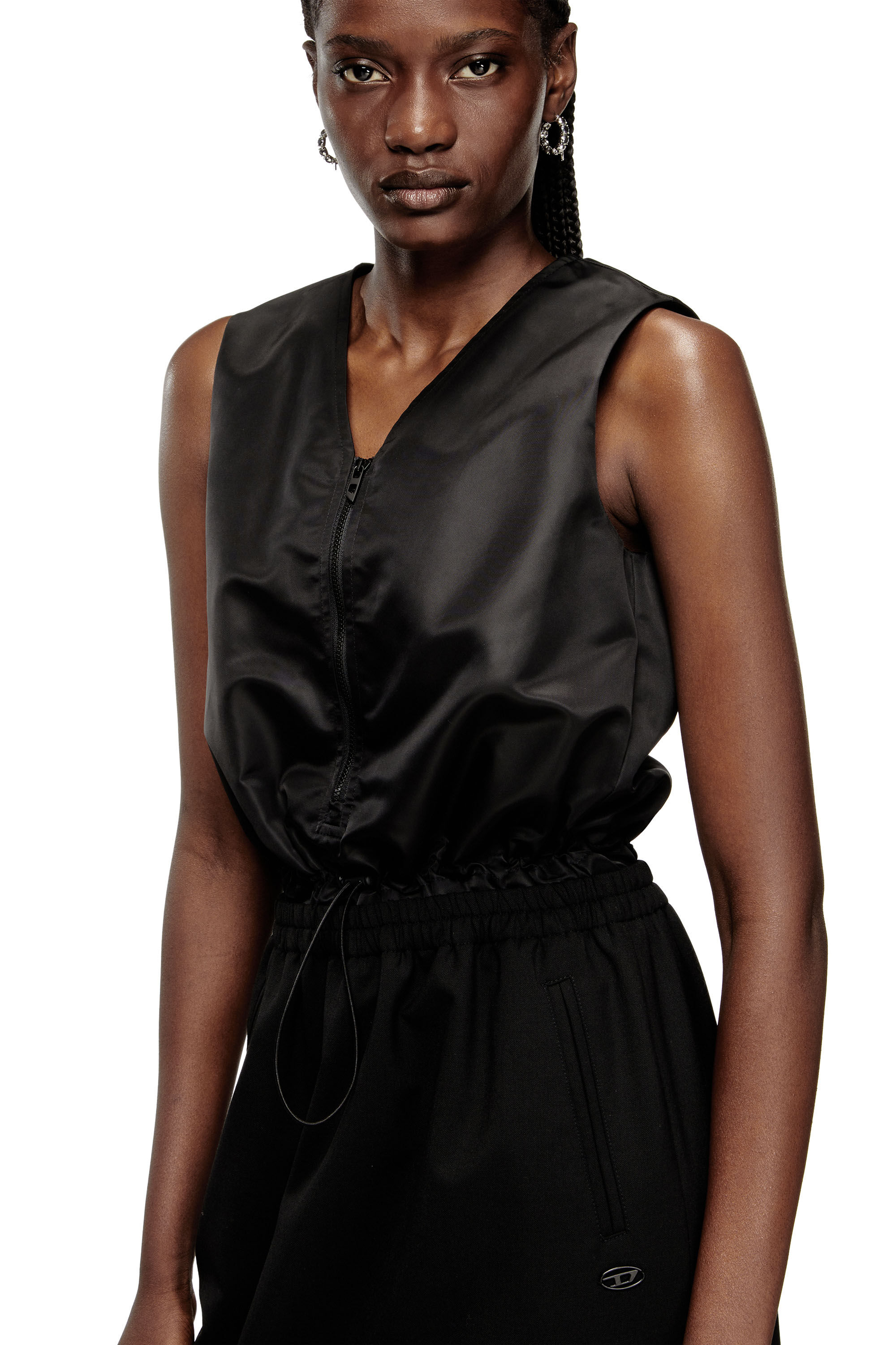 Diesel - D-RUID-R2, Robe midi avec jupe en laine Femme in Noir - 5