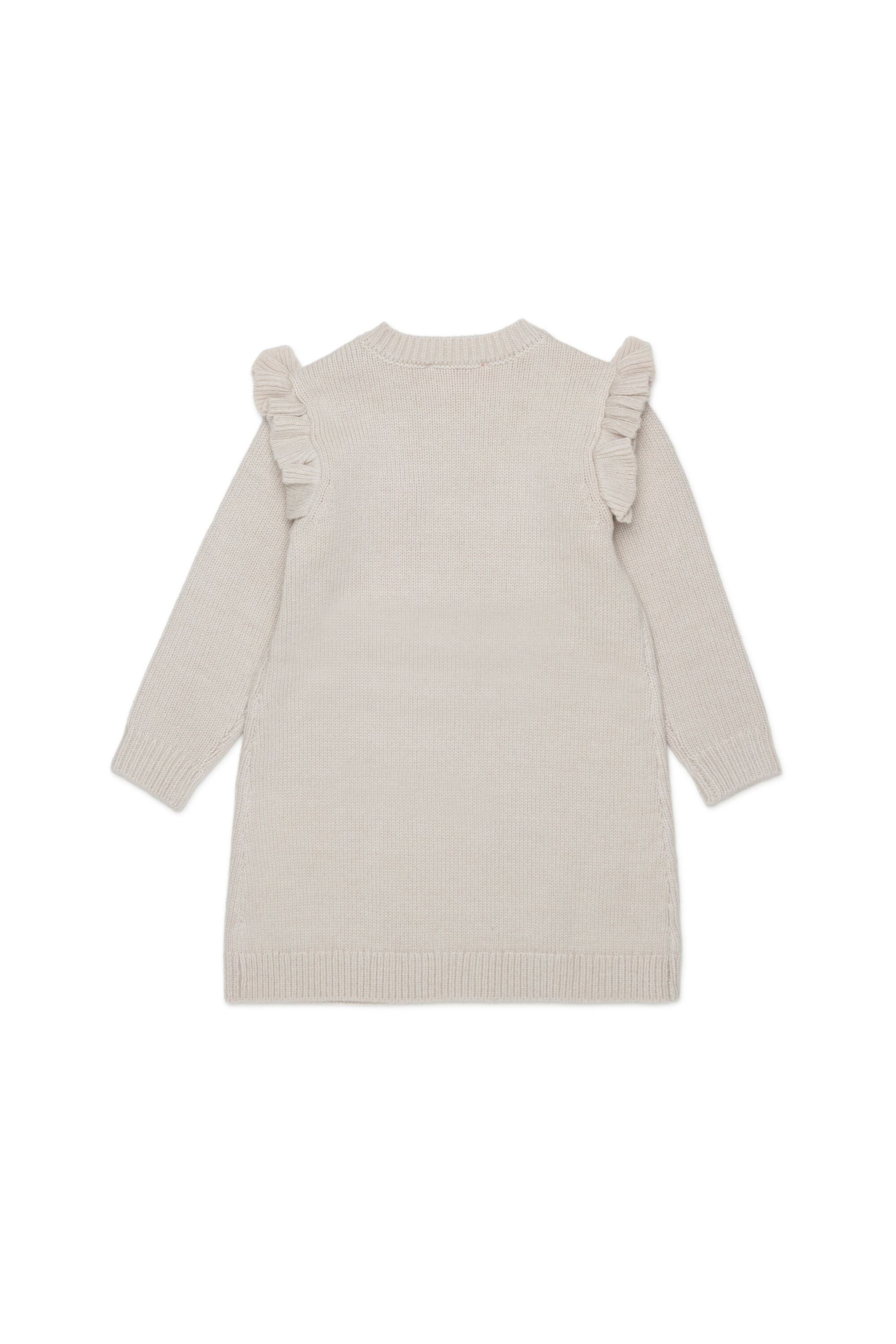 Diesel - DSCALOB, Robe pull &agrave; volants enrichie en cachemire Femme in Blanc - 2