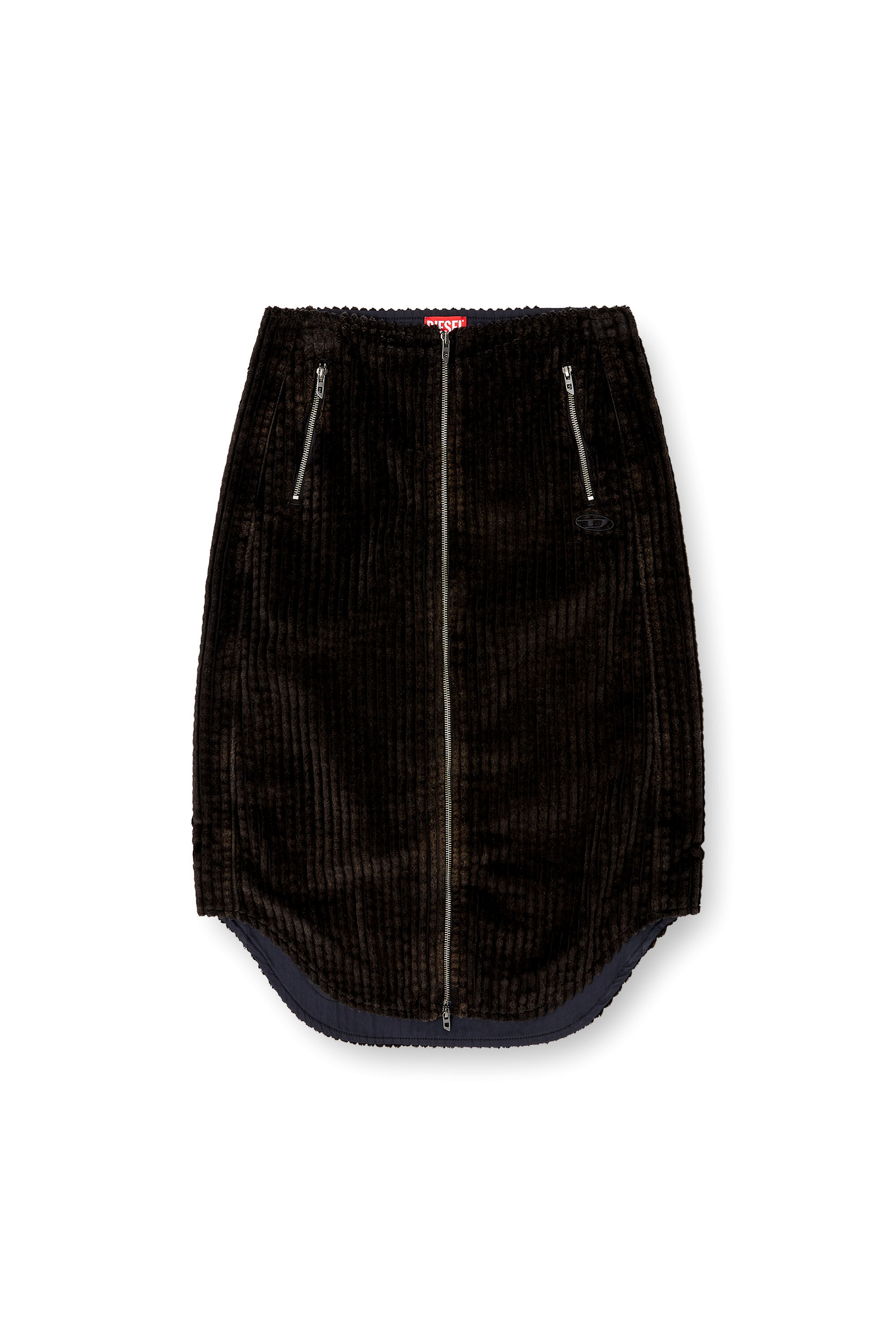 Diesel - O-LLIPOP, Jupe midi en coton avec zip Femme in ToBeDefined - 2