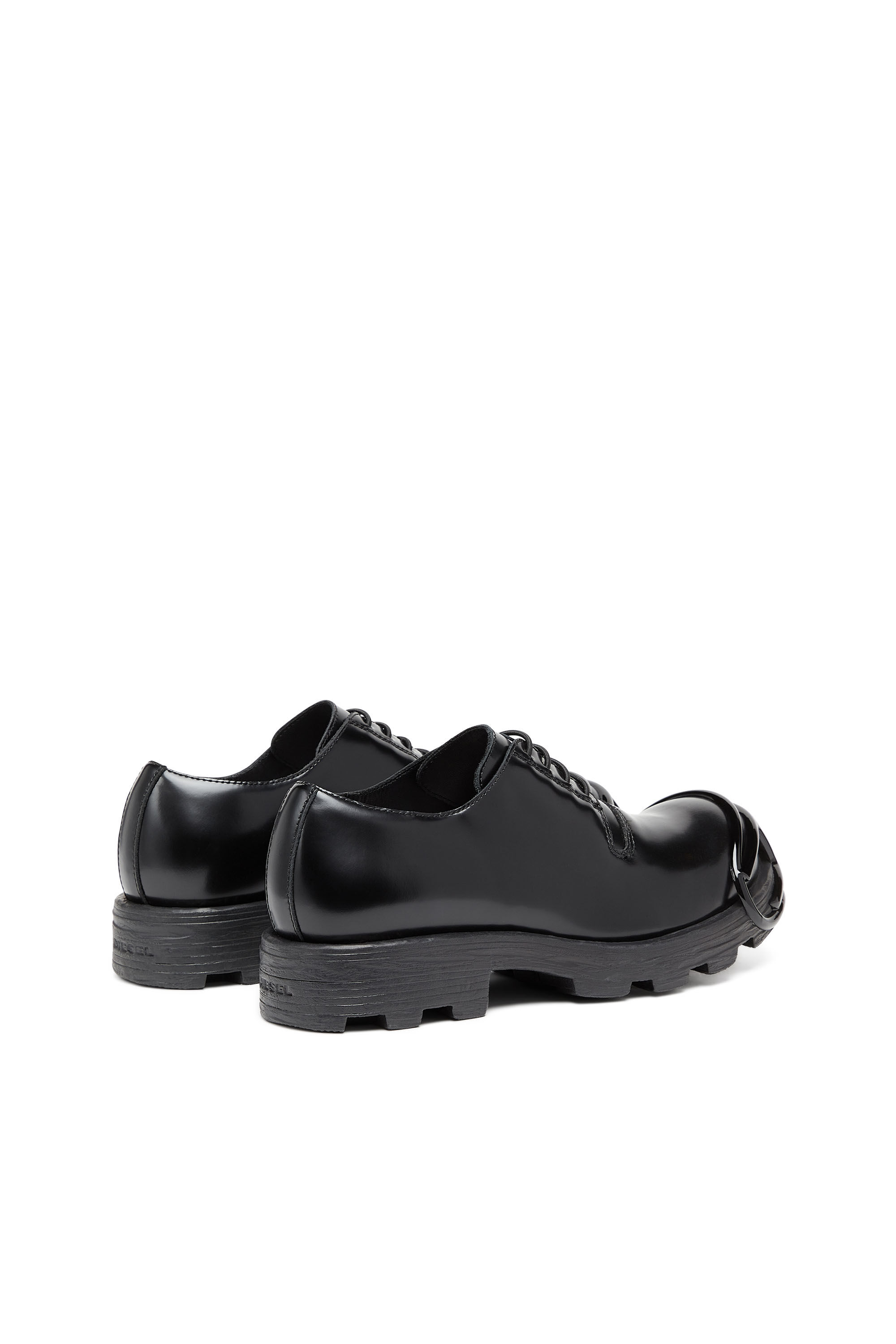 Men's D-Hammer-Leather lace-up shoes with oval D toe cap | Black | Diesel