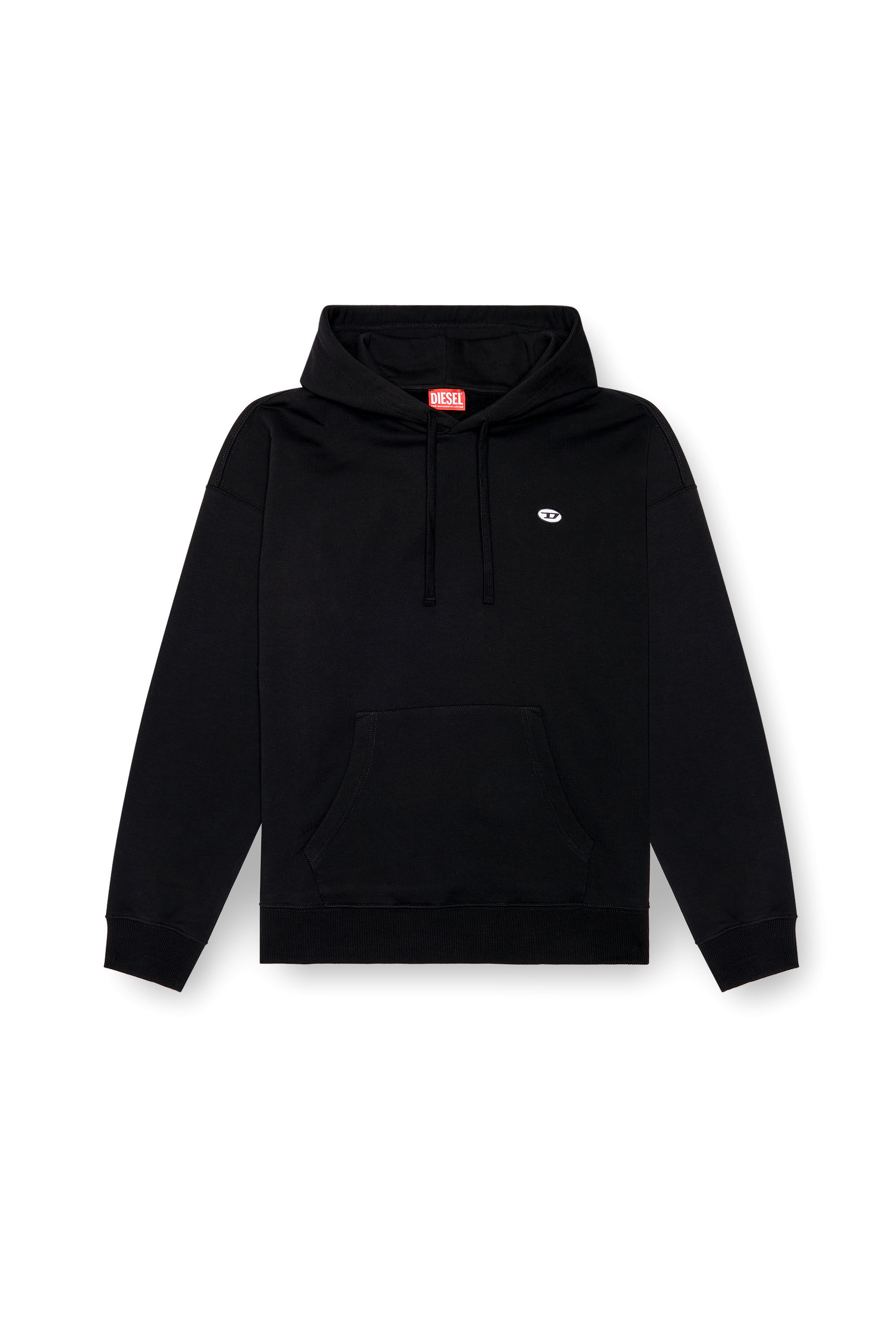 Diesel - S-ROB-HOOD-DOVAL-PJ, Sweat-shirt à capuche avec empiècement oval D Homme in Noir - 2