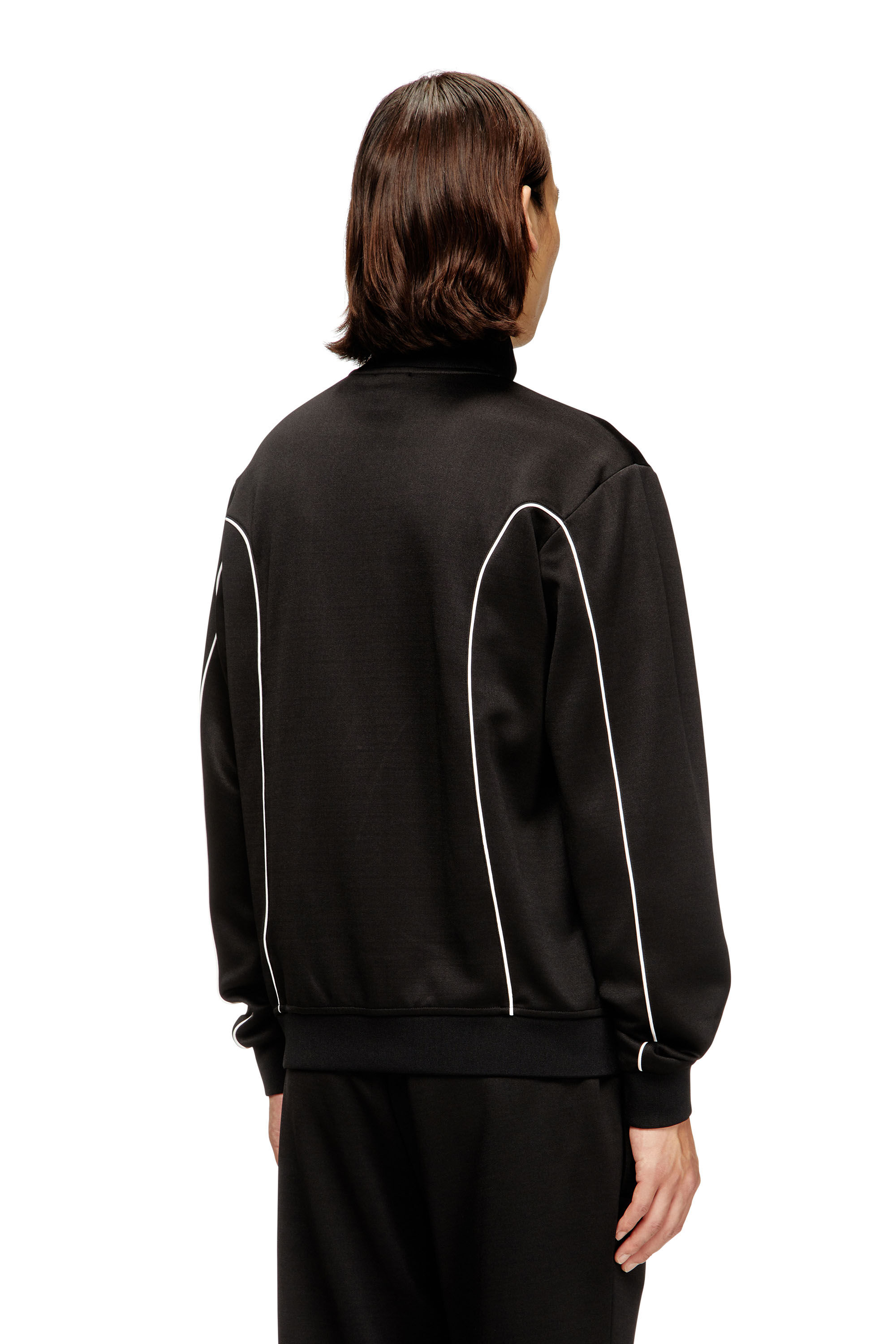 Veste de survêtement en tissu molletonné avec passepoil