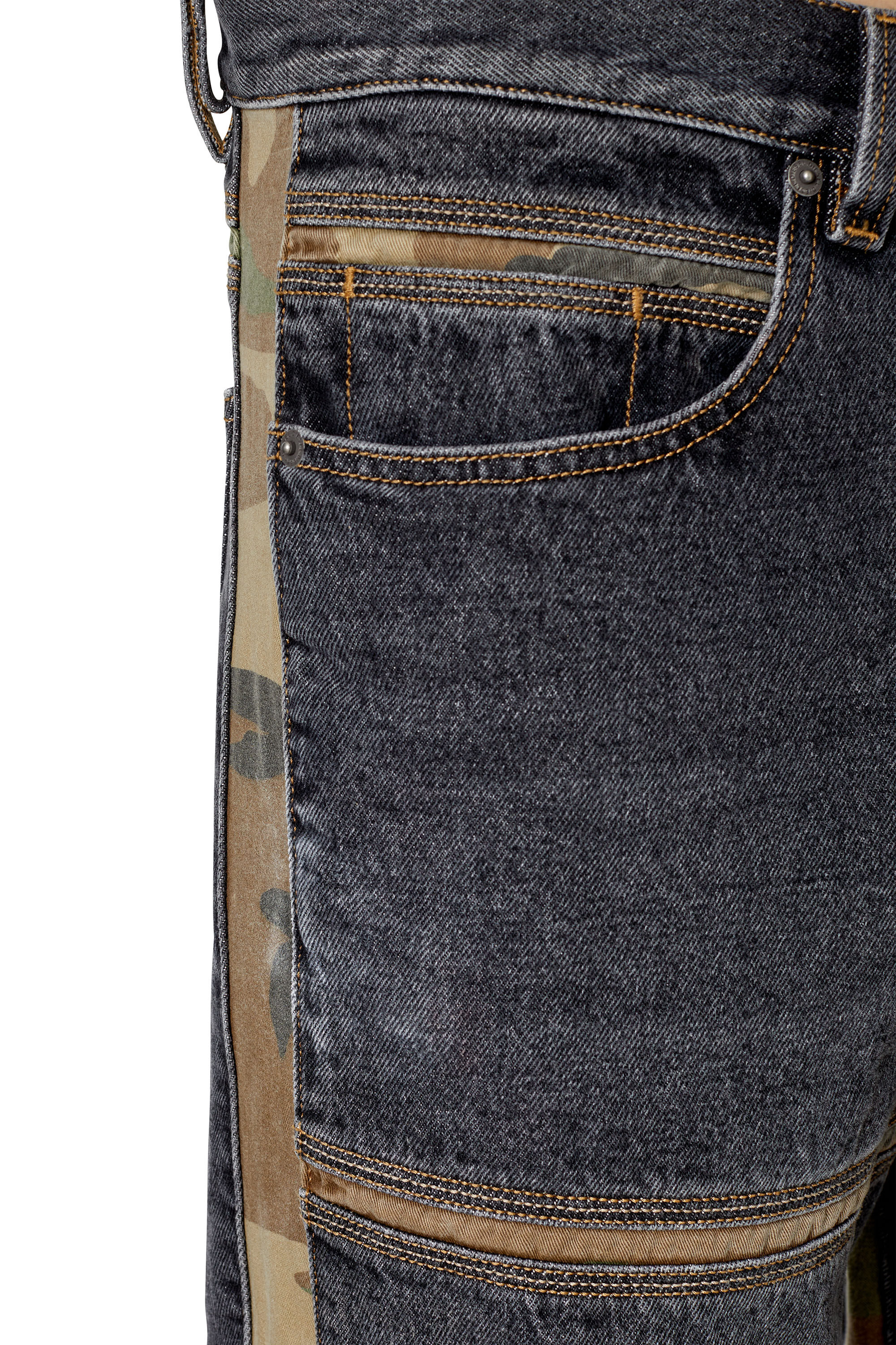 Diesel - D-Mand 007G1 Straight Jeans, Noir/Gris foncé - Image 6