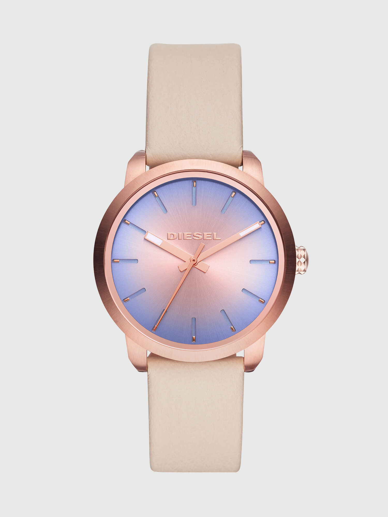 Diesel - DZ5572, Flare Degrade montre avec bracelet en cuir nude, 37 mm Femme in Beige - 1