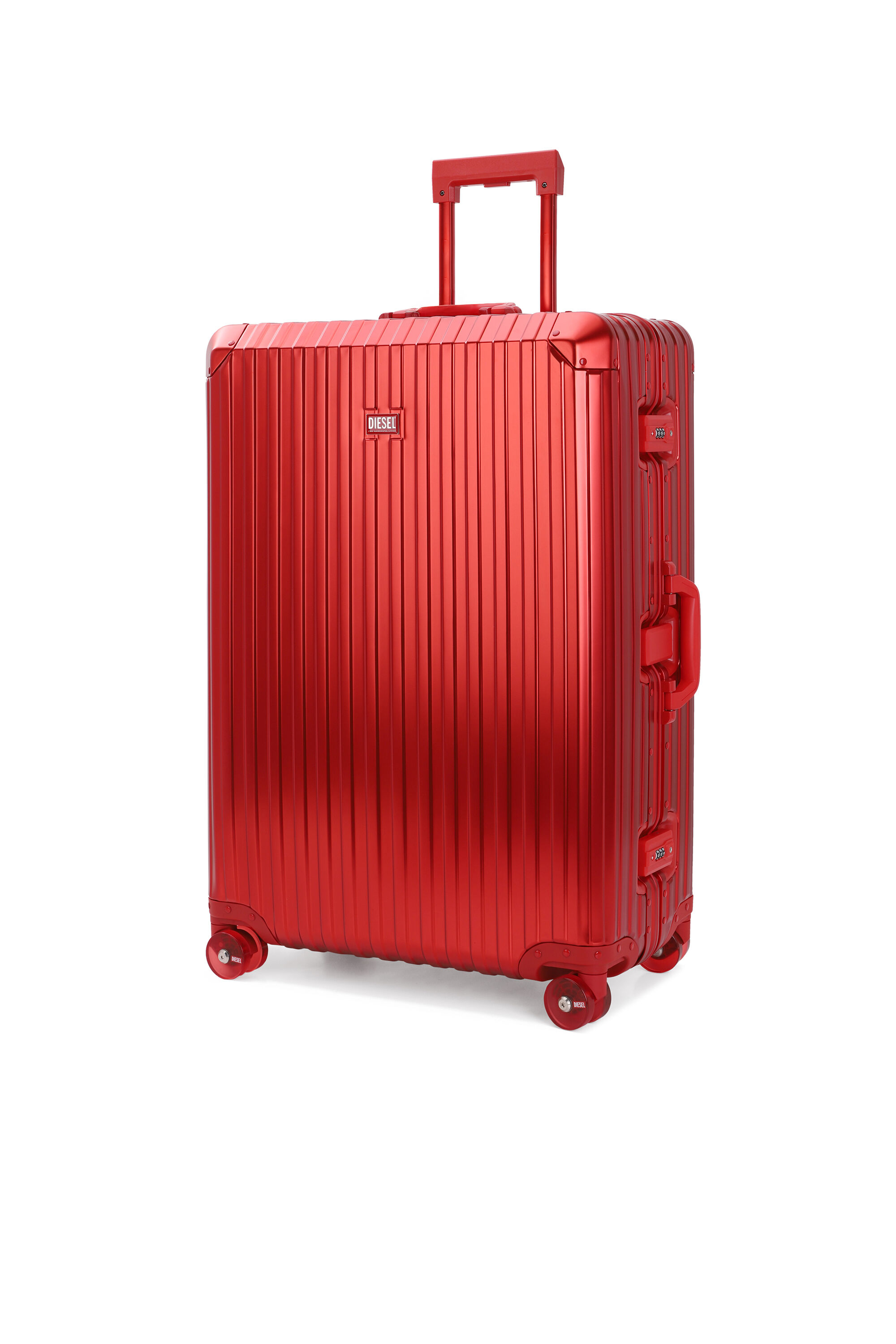 Diesel - DIESEL ALUMINUM TROLLEY- DSL002, Unisex's Aluminum suitcase size L in Red - 5