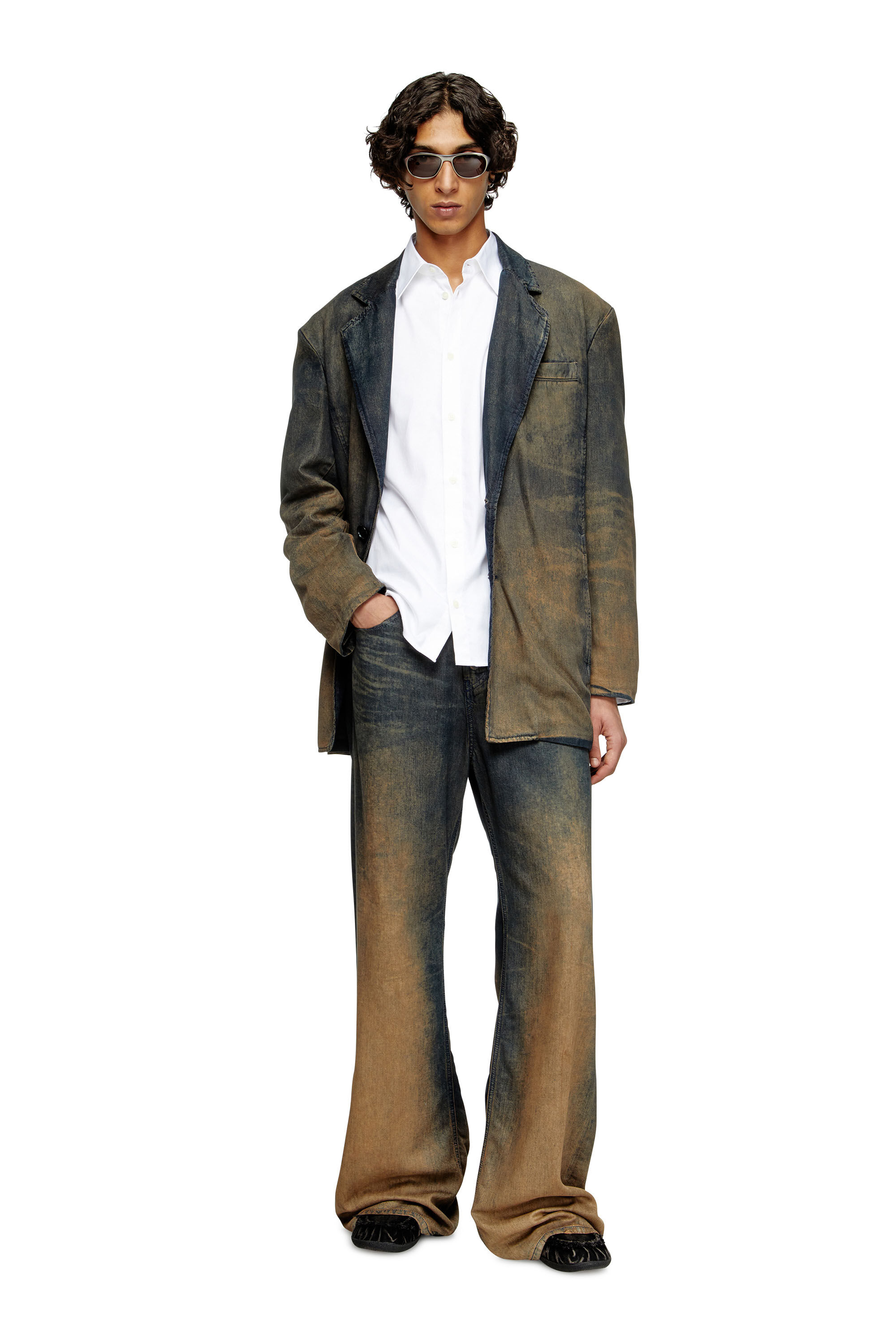 Diesel - S-FITTY-QFAV, Chemise avec broderie Oval D Homme in Blanc - 1