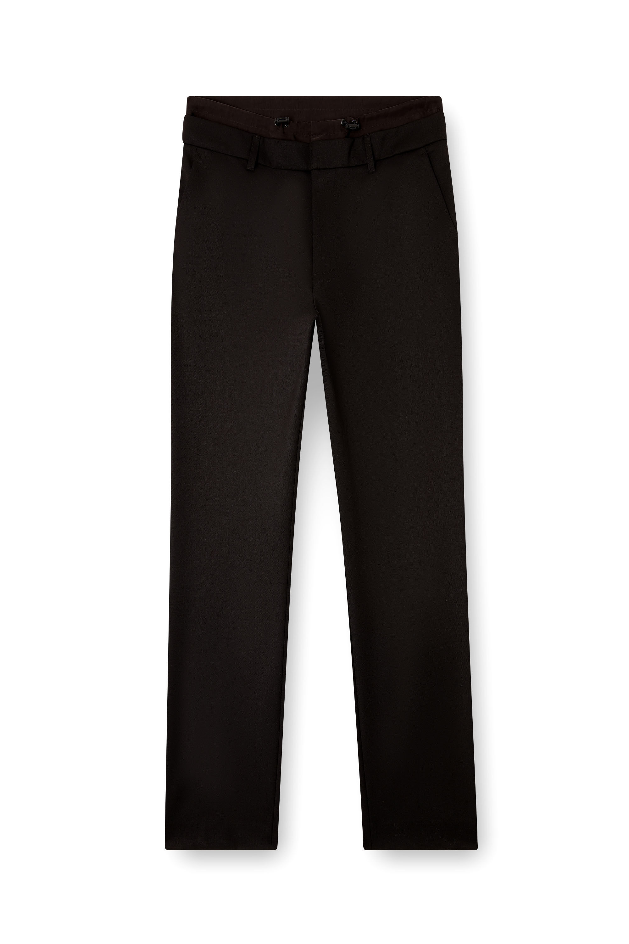 Diesel - P-OWERS, Pantalons en mélange de laine avec ceinture élastique. Homme in Noir - 2