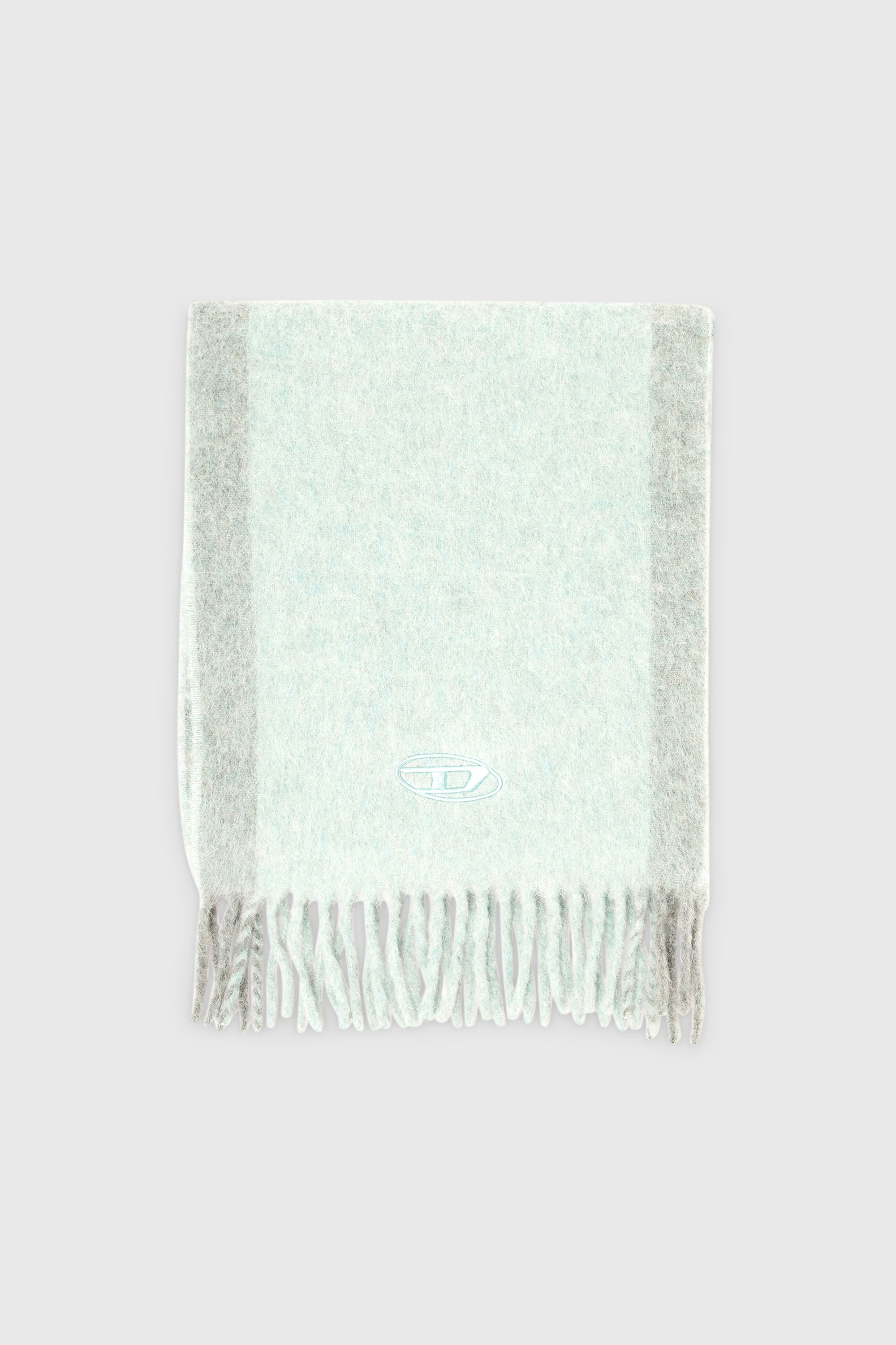 Diesel - S-OLID, &Eacute;charpe en m&eacute;lange de laine avec rayures contrast&eacute;es Homme in Vert - 1