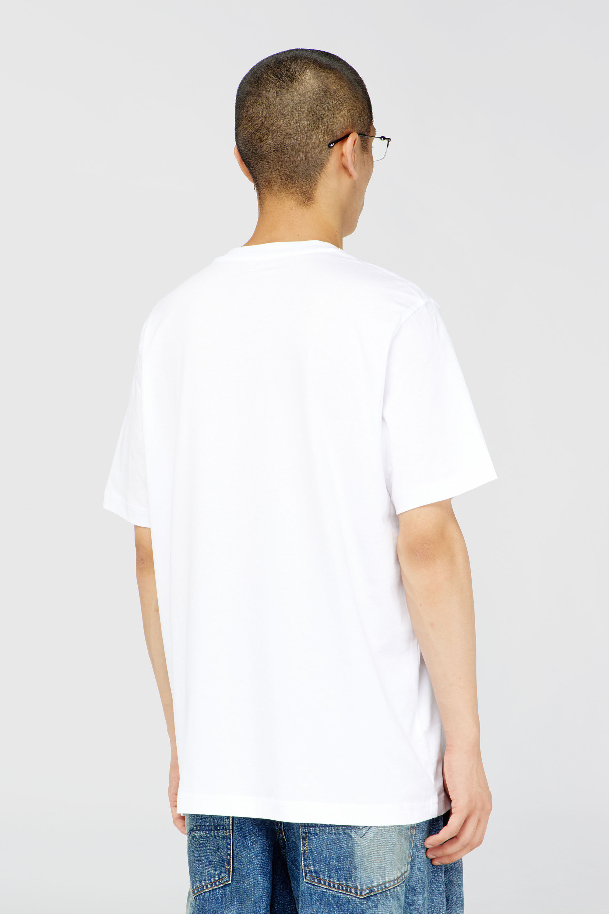 Diesel - T-ADJUST-Q7, T-shirt avec logo Diesel effet flou Homme in Blanc - 4