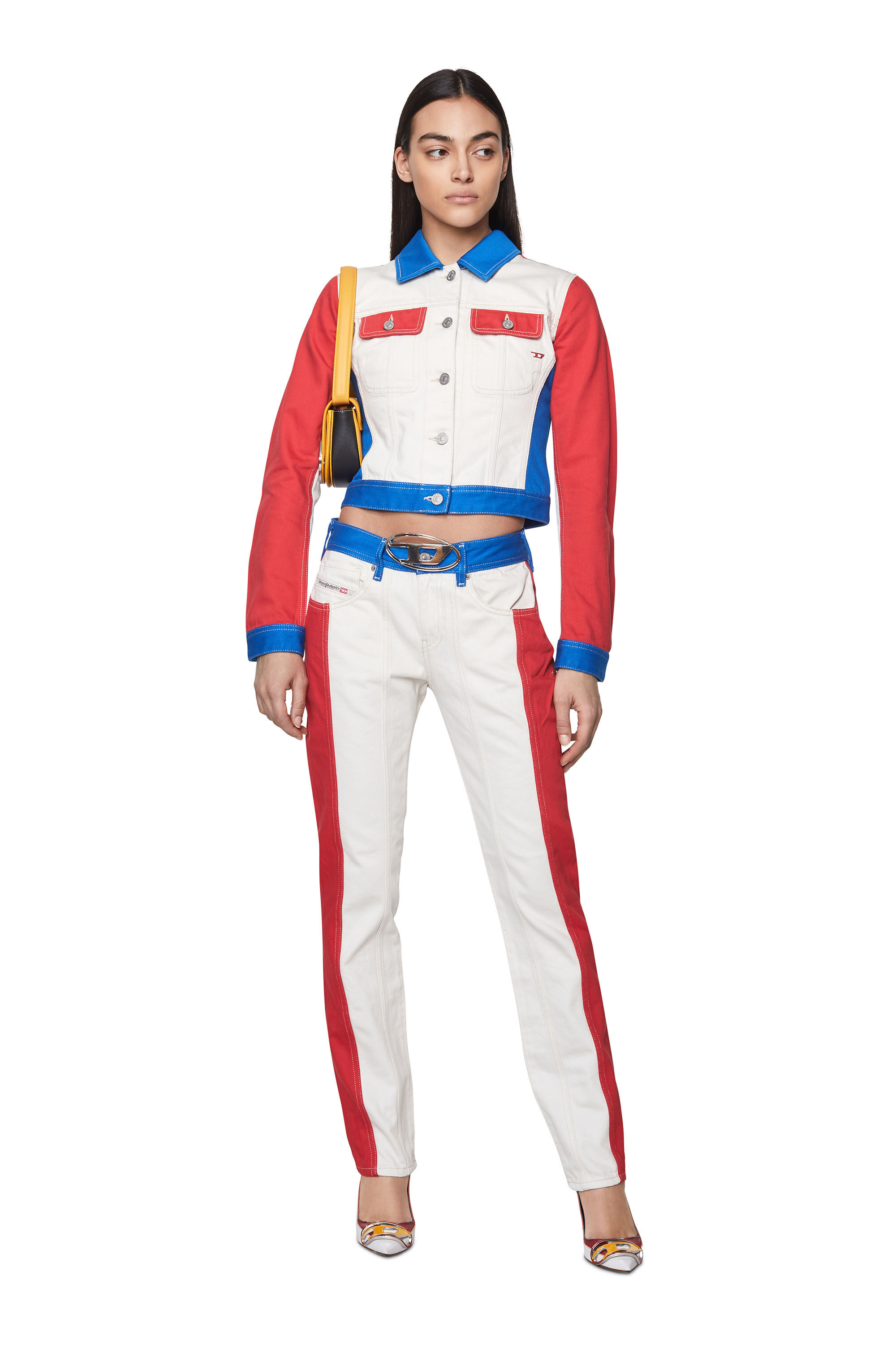 Diesel - 1DR, 1DR - Sac iconique &agrave; bandouli&egrave;re en cuir nappa Femme in Jaune - 1