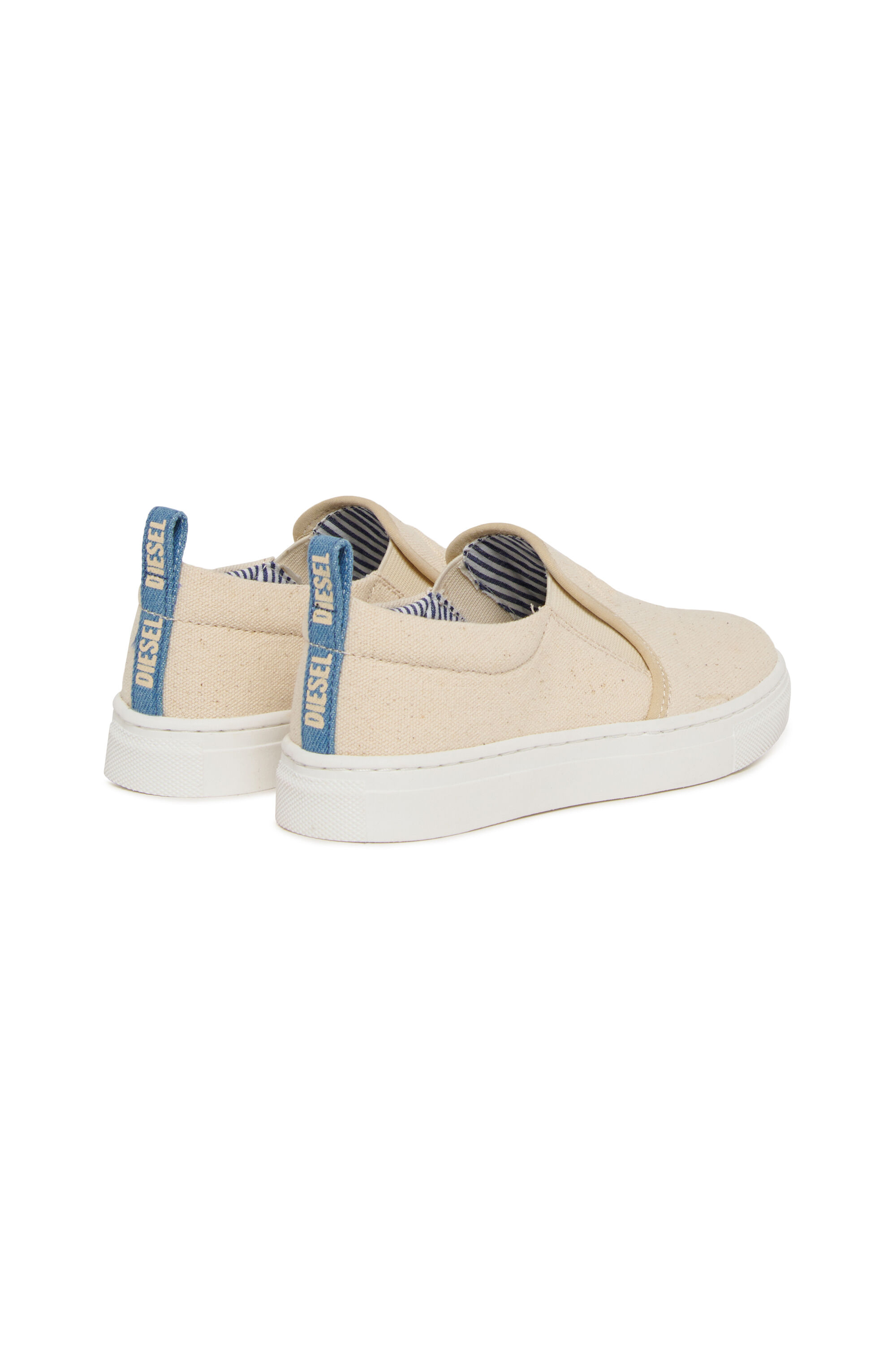 Diesel - S-SLIPGAB, Unisex's S-SLIPGAB-Slip-on sneakers in cotton in Beige - 3