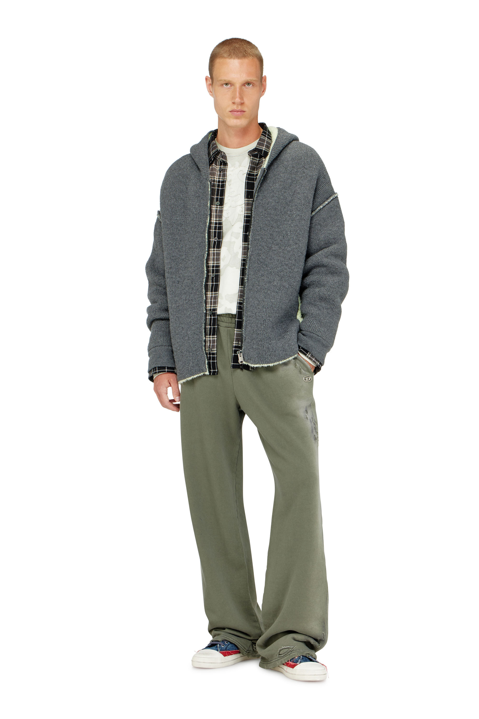 Diesel - K-BOUBBY, Sweat &agrave; capuche zipp&eacute; en maille &agrave; double texture Homme in ToBeDefined - 1