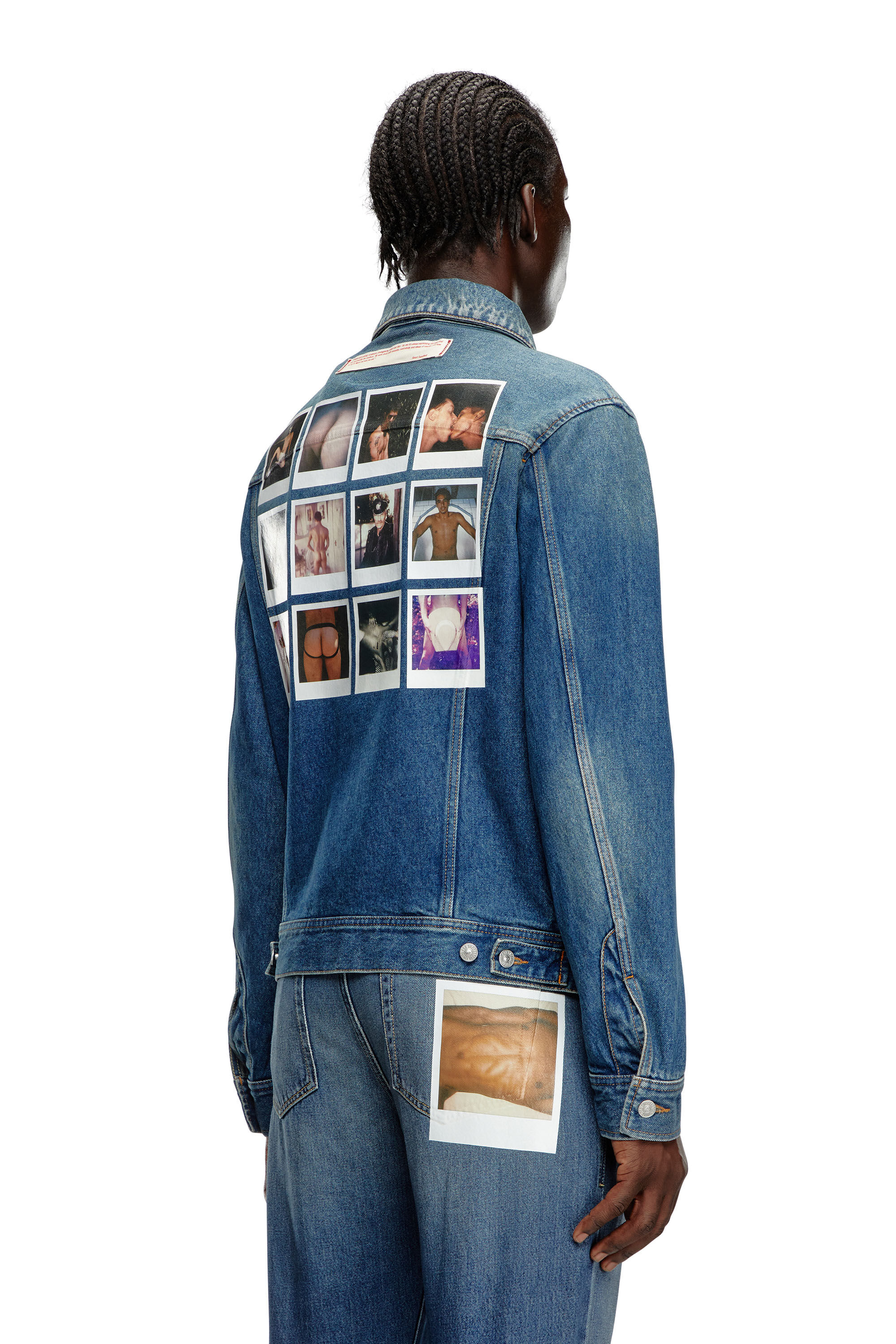 Diesel - PR-D-BARCY, Veste trucker avec empiècements polaroïd Mixte in Bleu - 4