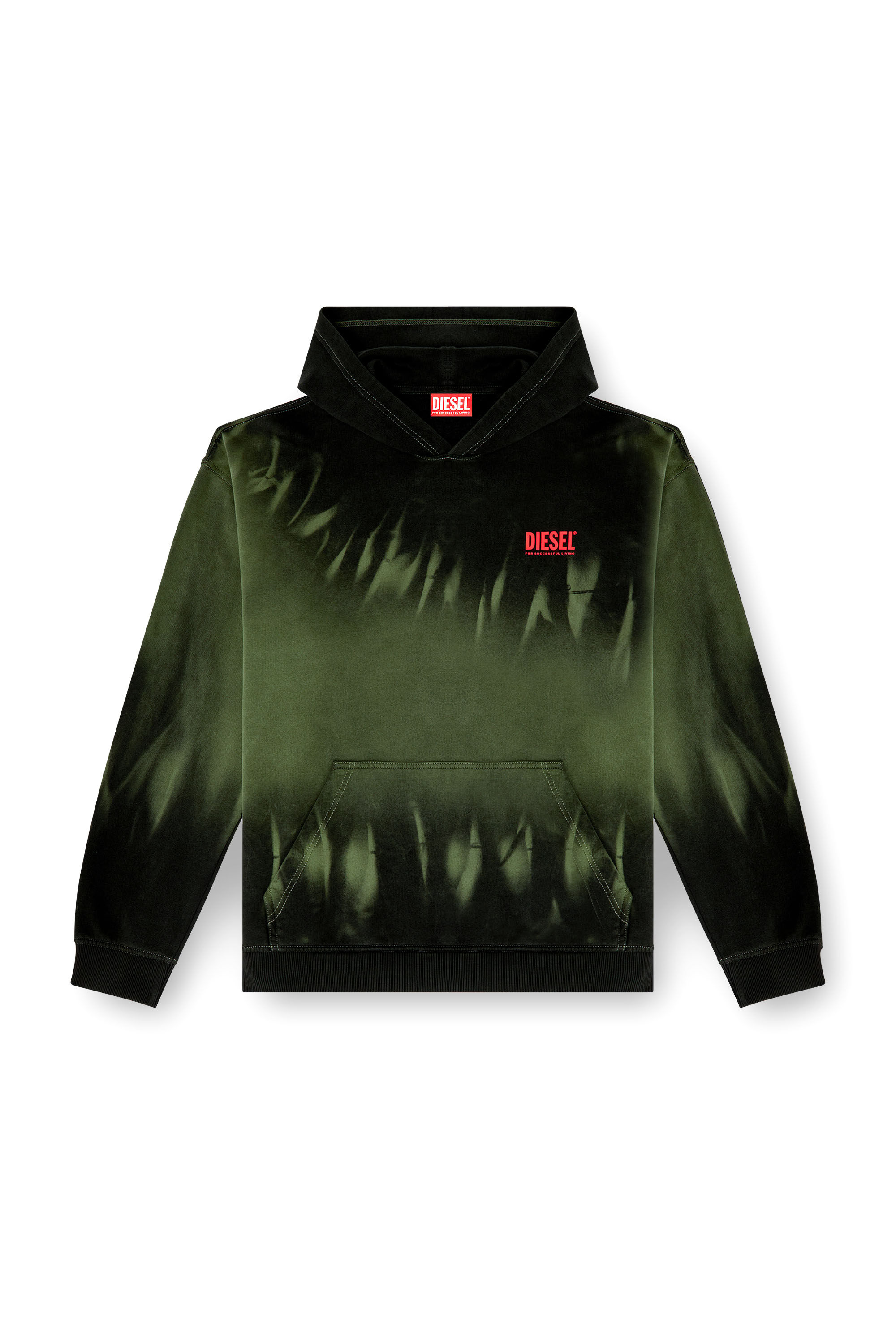 Diesel - S-BOXT-HOOD-R2, Sweat-shirt à capuche tie-dye avec logo imprimé Homme in Polychrome - 2