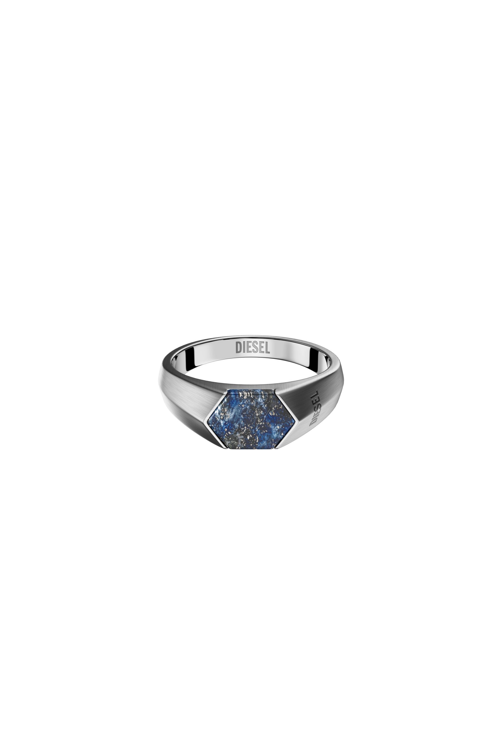 Diesel - DX1712040, Bague chevali&egrave;re en lapis-lazuli Mixte in Gris argent&eacute; - 2