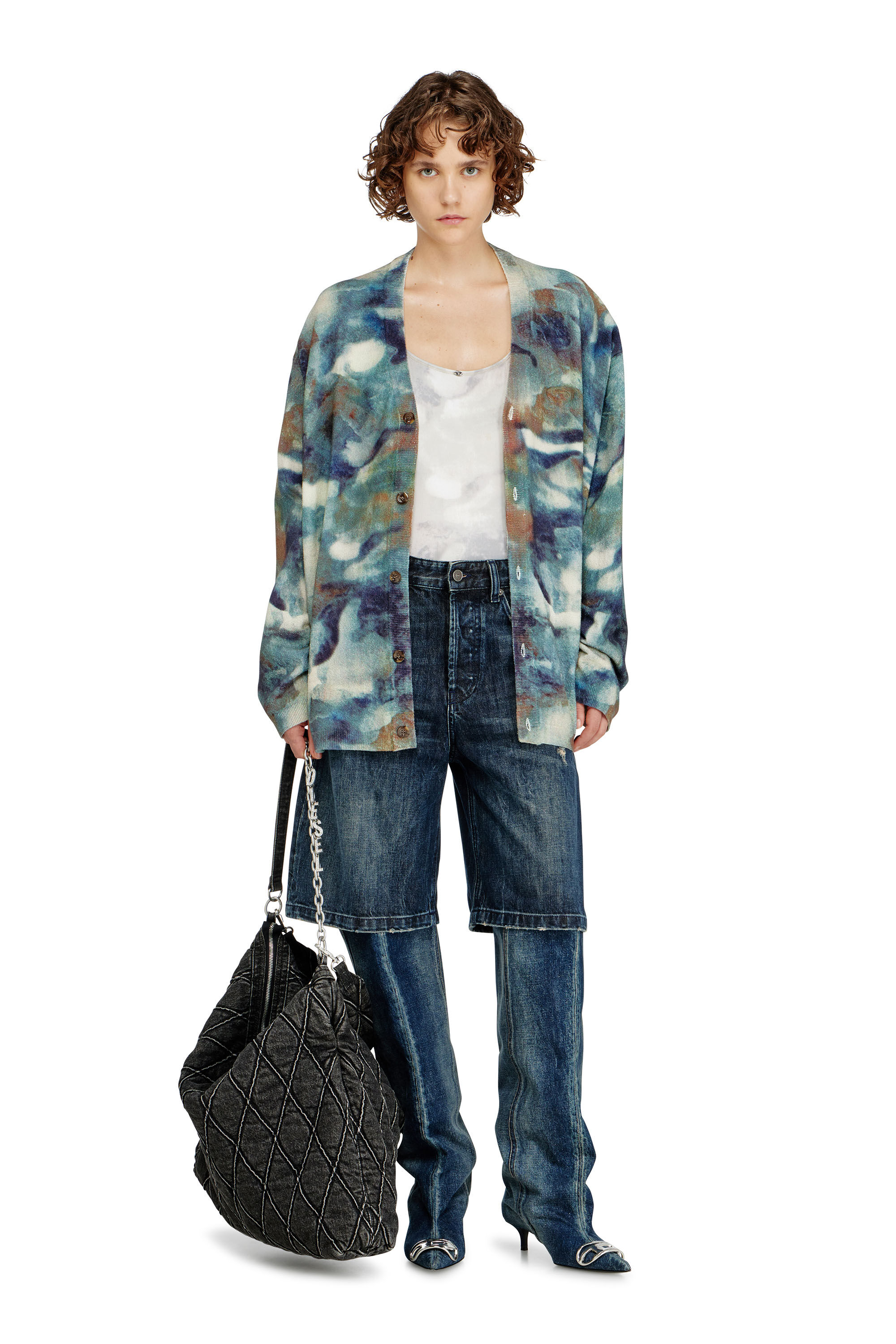 Diesel - ELLA-UTLT, Maillot de bain string c&ocirc;tel&eacute; &agrave; imprim&eacute; camouflage Femme in Blanc - 5