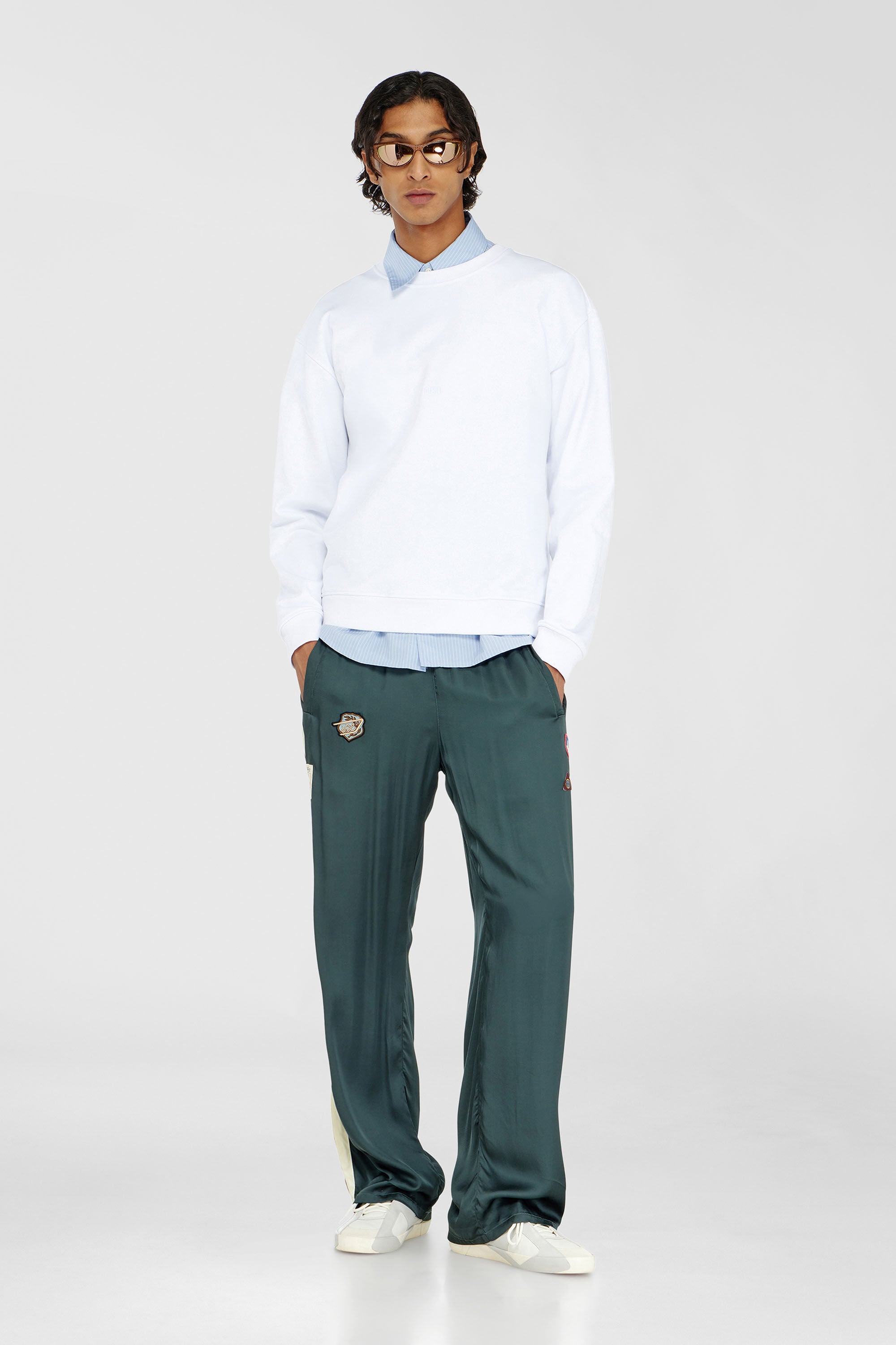 Diesel - S-NORM-AA5, Sweat-shirt en coton avec micro broderie logo Homme in Blanc - 1