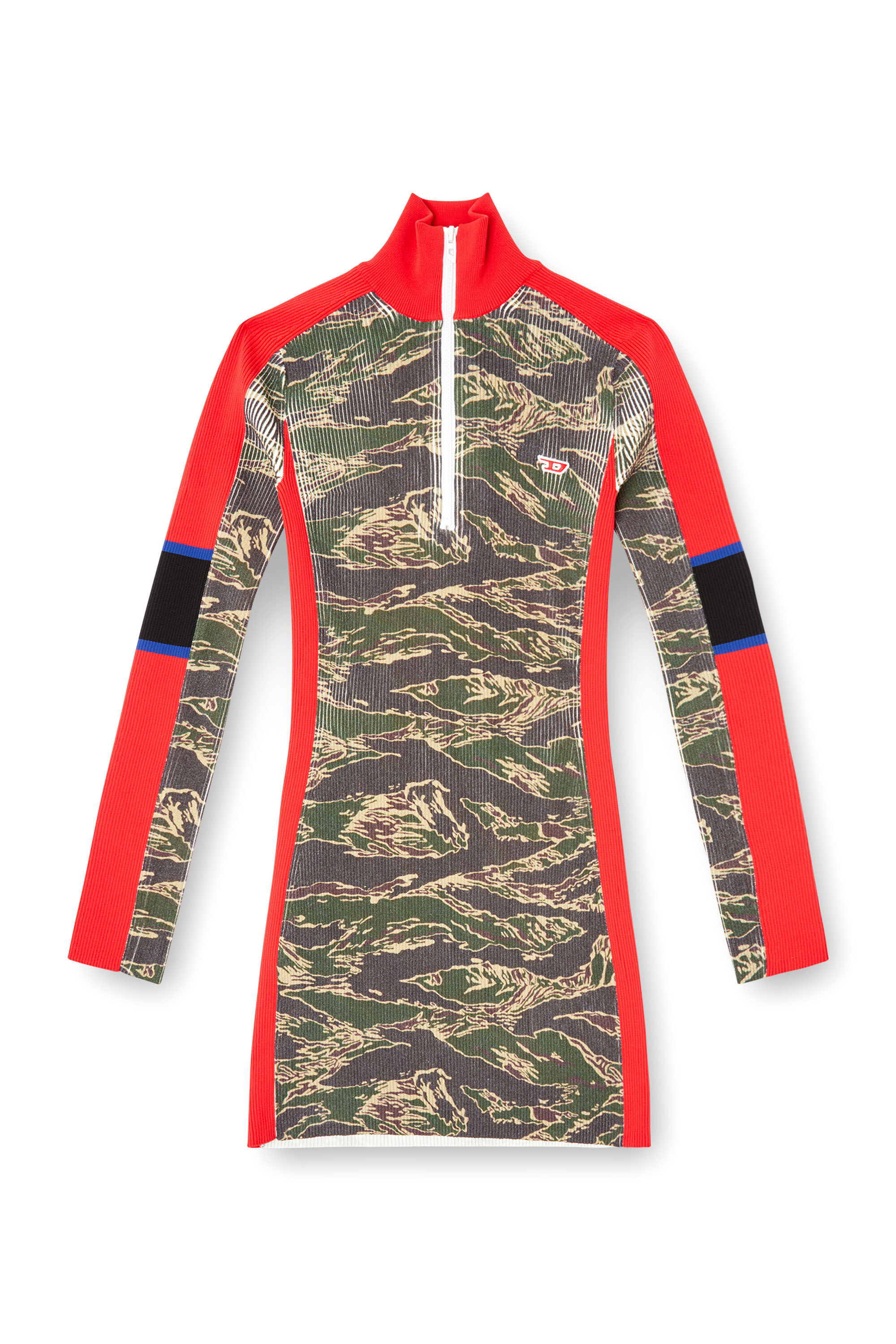 Diesel - M-CAMOK, Mini-robe camouflage en viscose côtelée Femme in Polychrome - 2