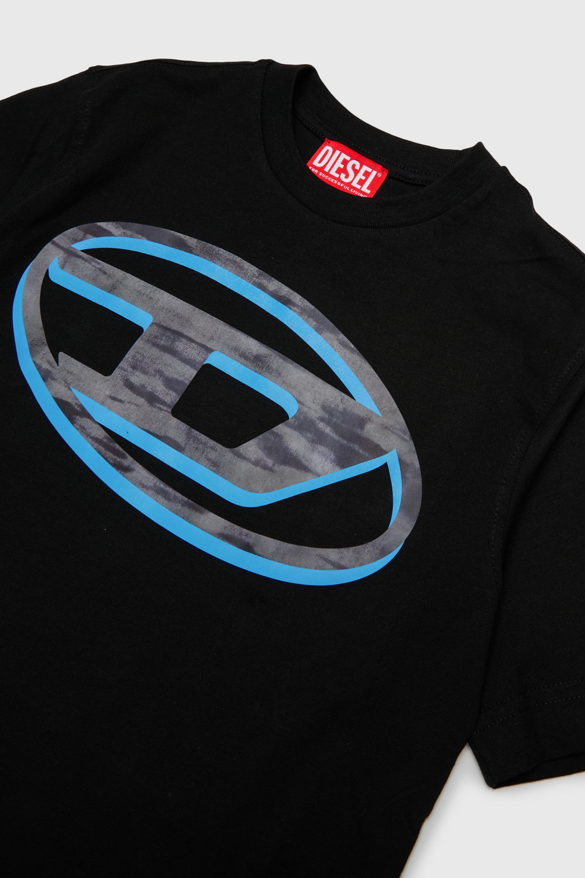 Diesel - TVEL OVER, Man's T-shirt with two-tone Oval D print in Black - 3