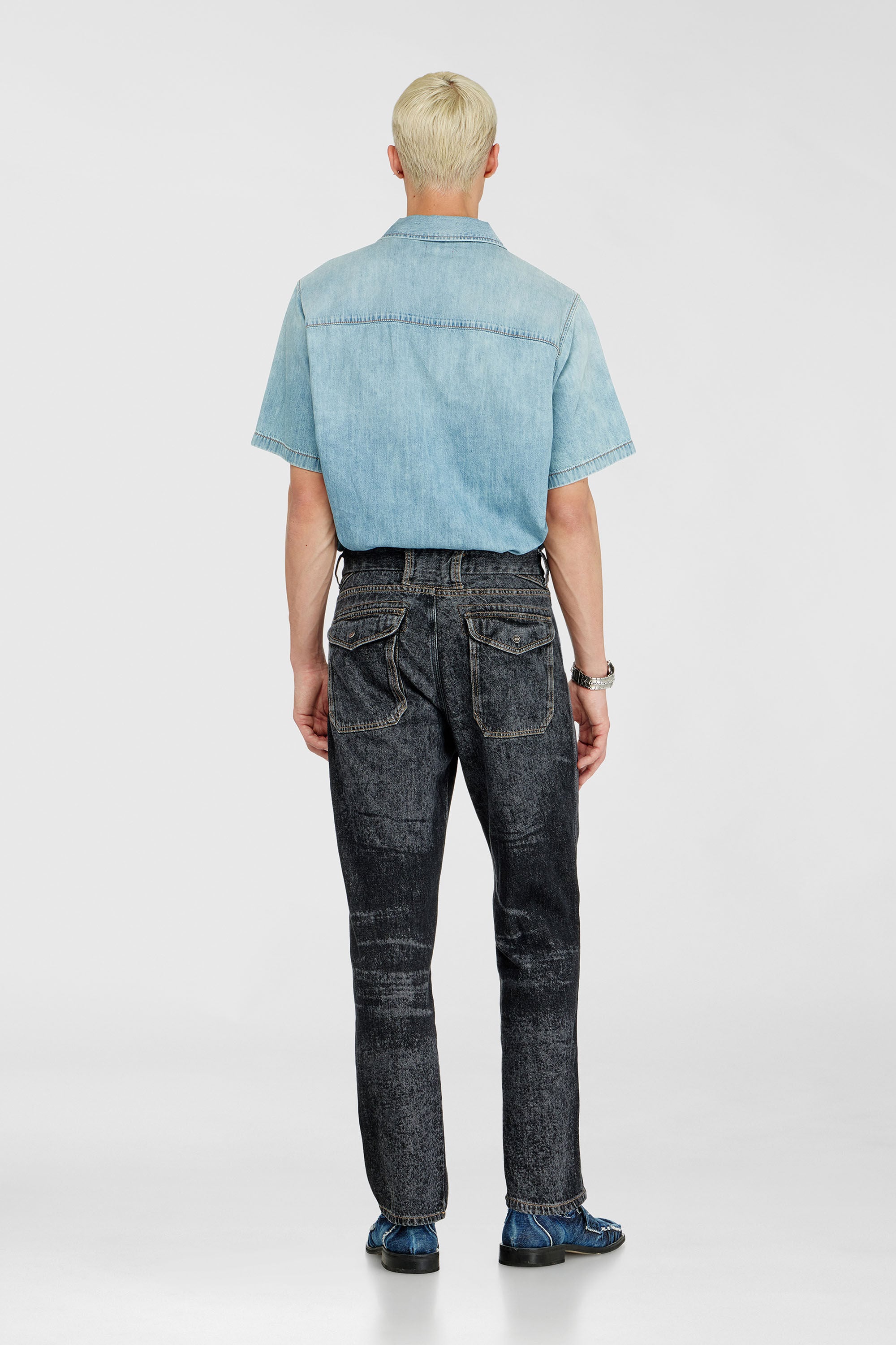 Diesel - Relaxed Jeans D-Marcus 09Q24 Homme, Noir/Gris fonc&eacute; - Image 3