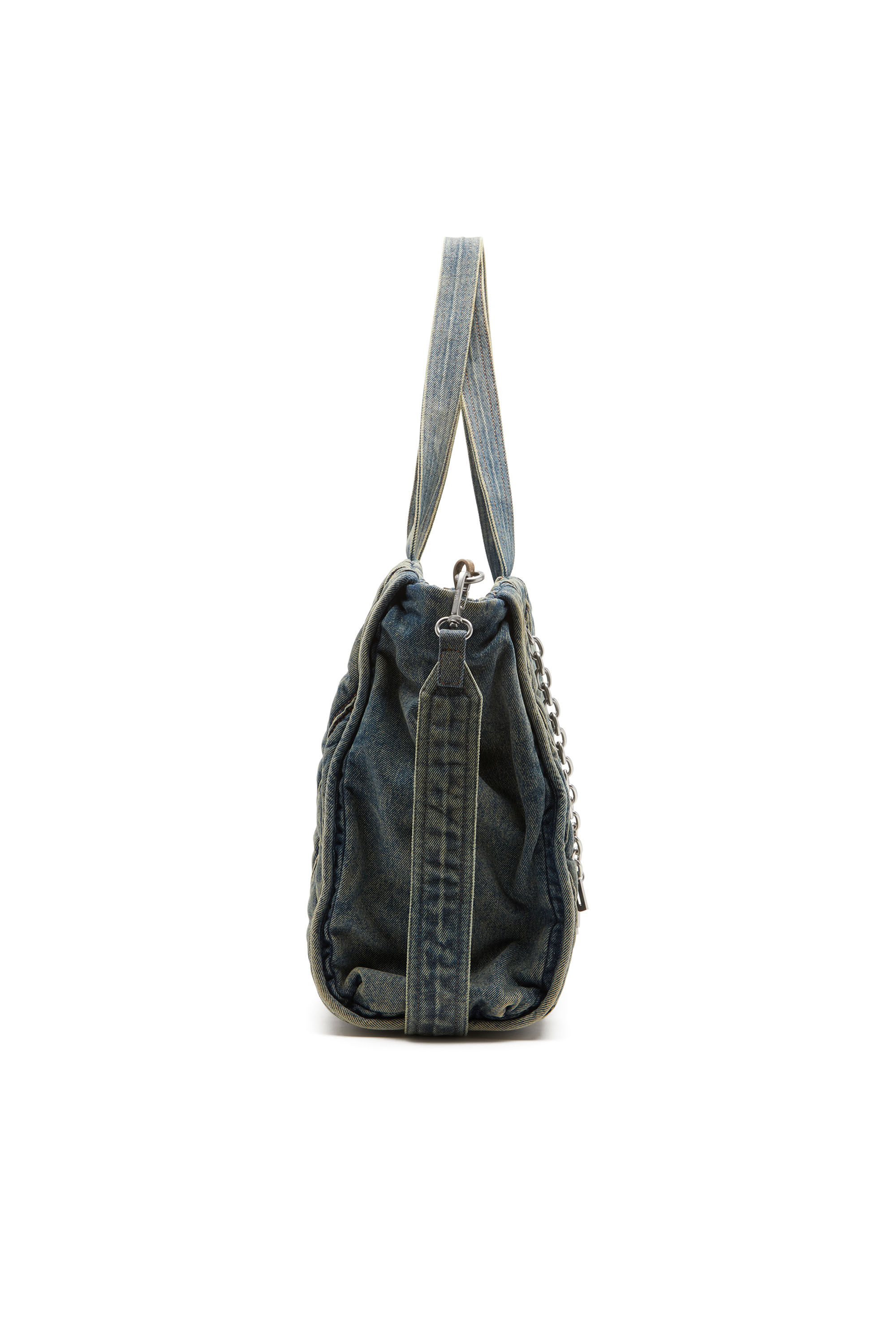 Diesel - CHARM-D SHOPPER, Charm-D-Sac tote en denim matelassé Argyle Femme in Bleu - 4