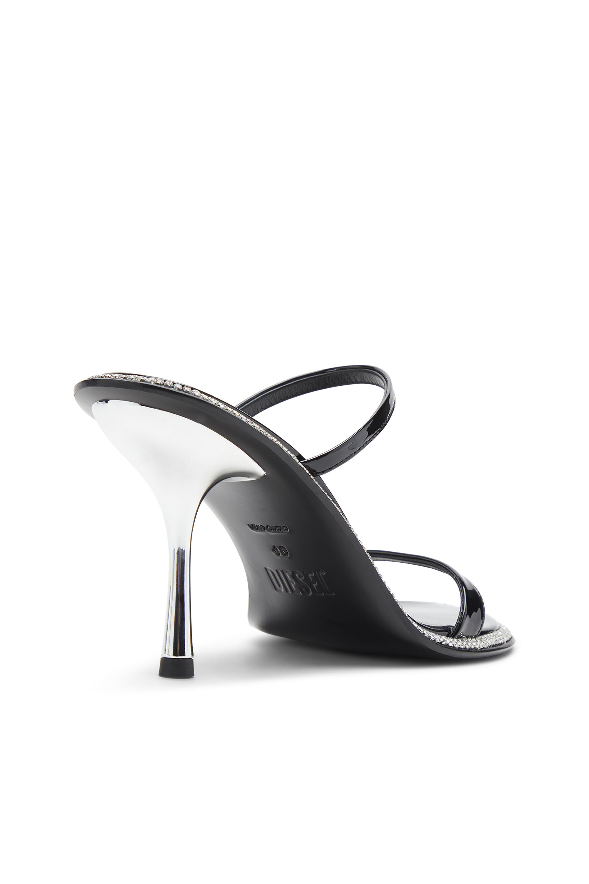 Diesel - D-HAVANNA SDL, D-Havanna-Mules à brides en cuir verni avec cristaux Femme in Noir - 4