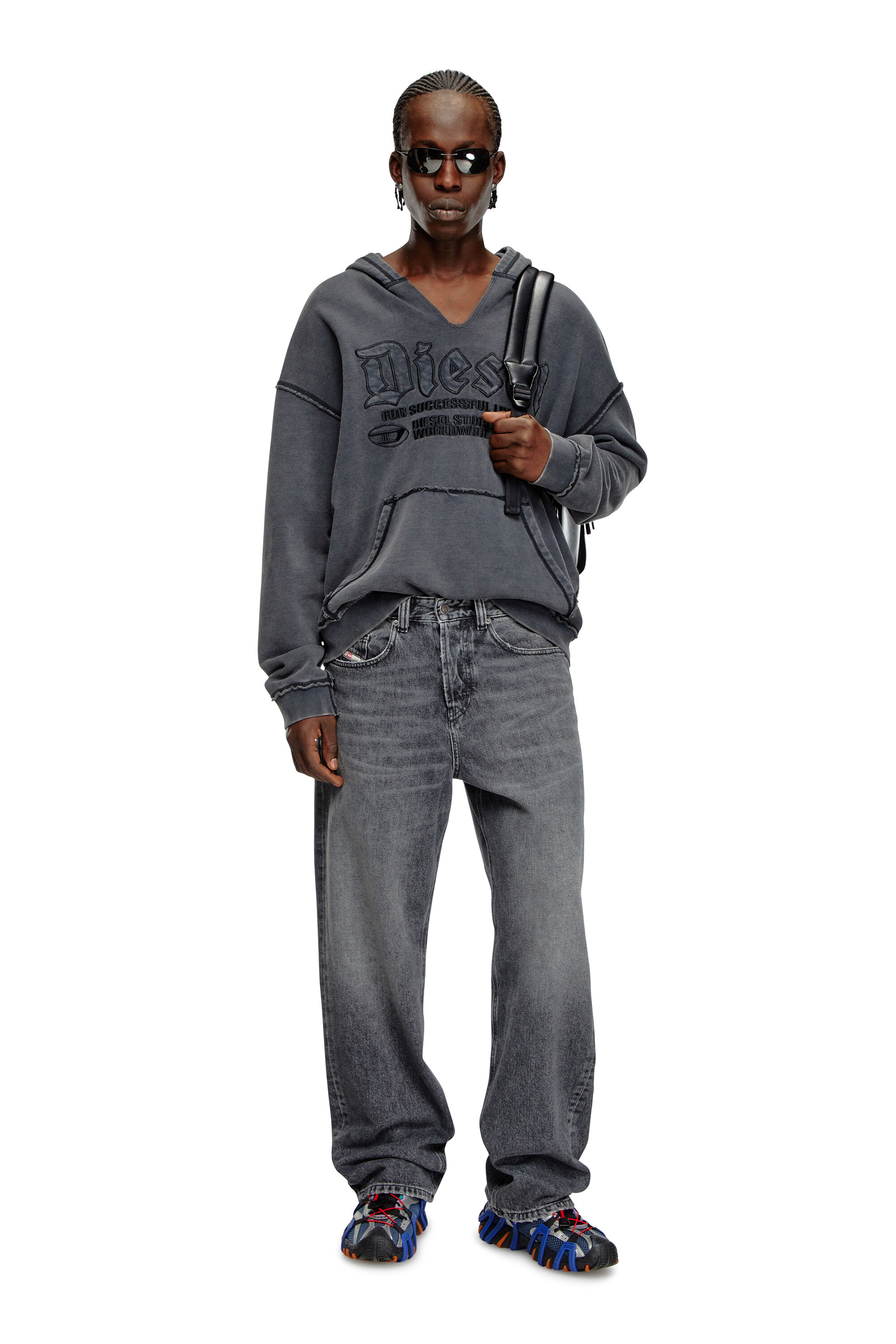 Diesel - Relaxed Jeans 2001 D-Macro 007X3 Homme, Gris foncé - Image 1