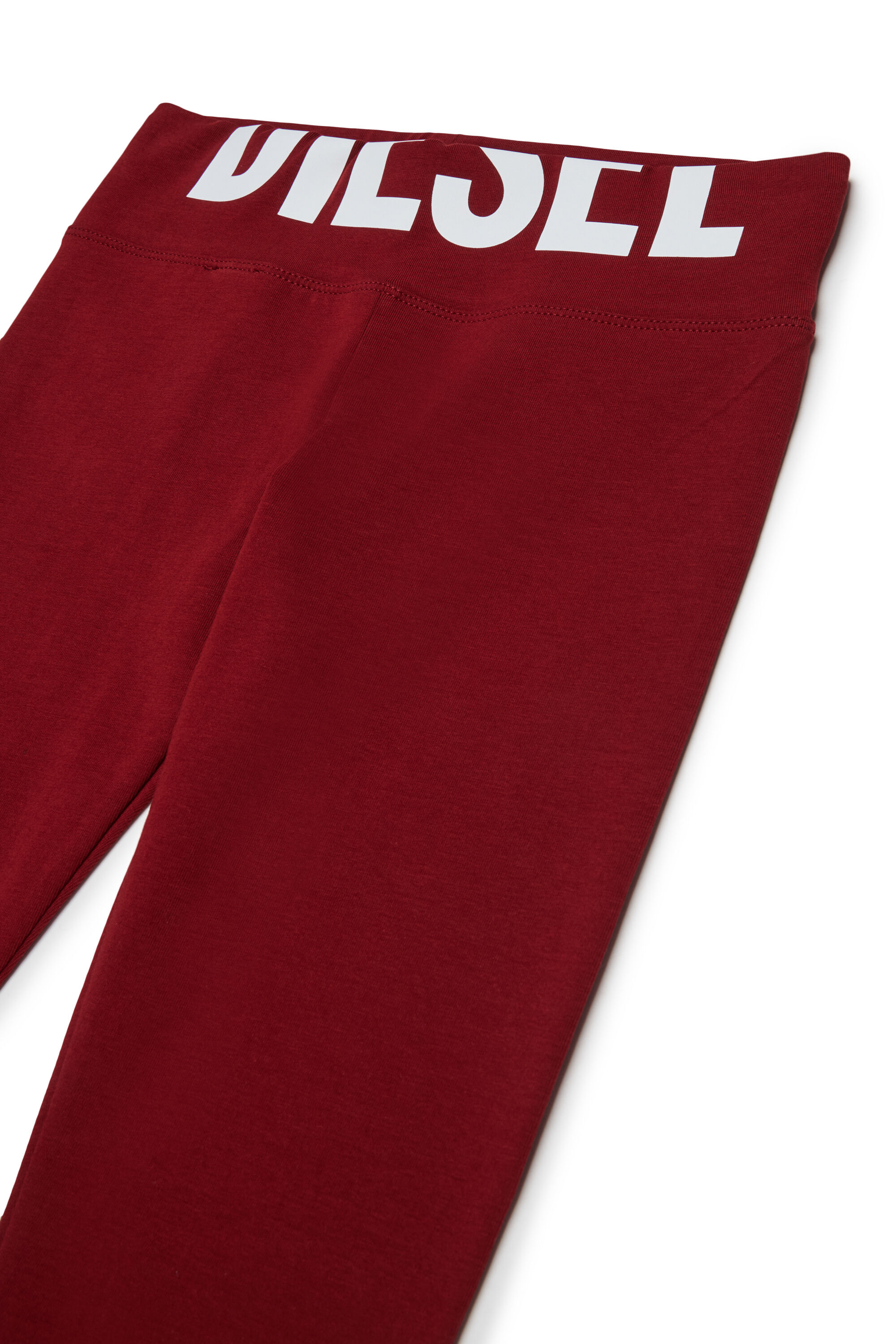 Diesel - PCEFY, Leggings en coton avec logo d&eacute;coup&eacute; Femme in Rouge - 3