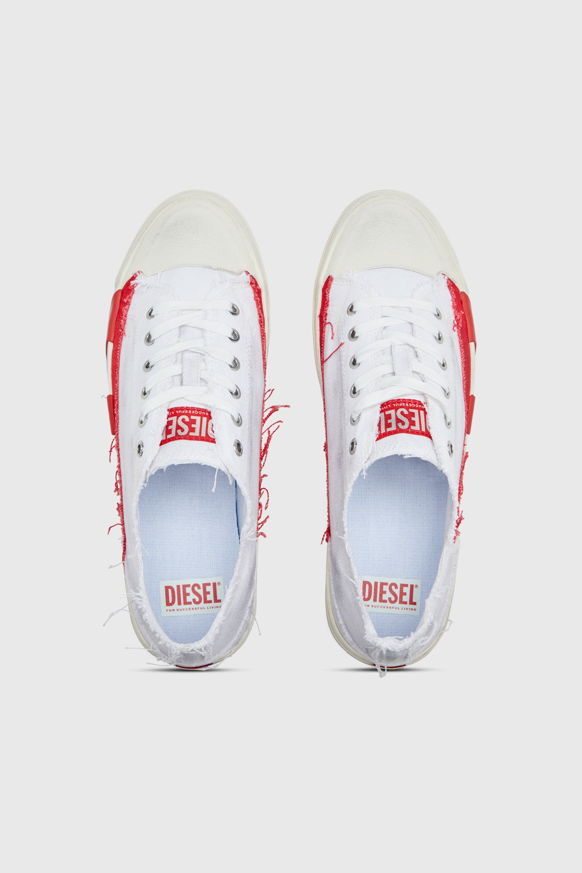 Diesel - S-D-VERSE LOW, S-D-Verse-Baskets en toile &agrave; effet sali Homme in Polychrome - 4