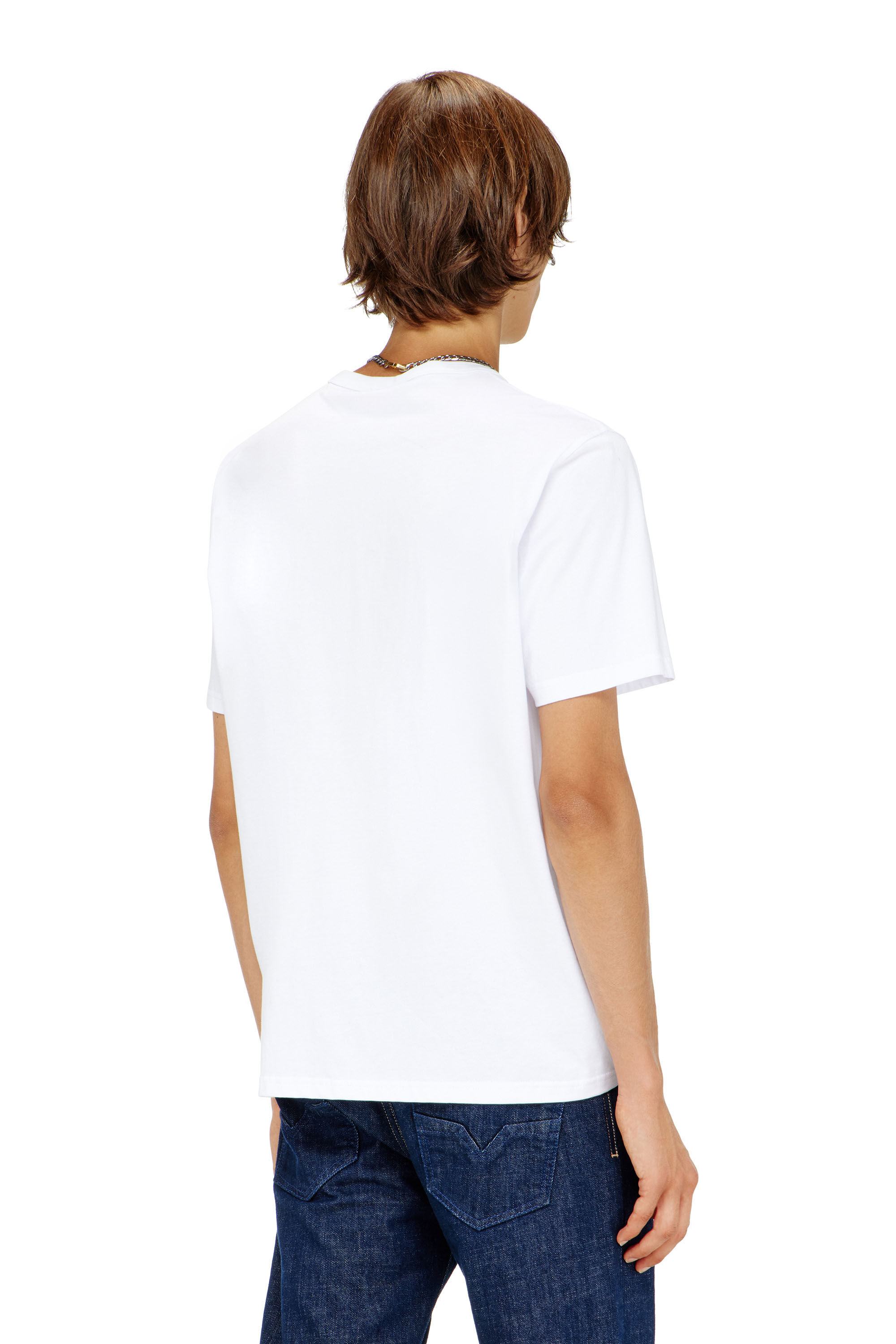 Diesel - T-ADJUST-MICRODIV, T-shirt avec logo micro-brod&eacute; Mixte in Blanc - 4