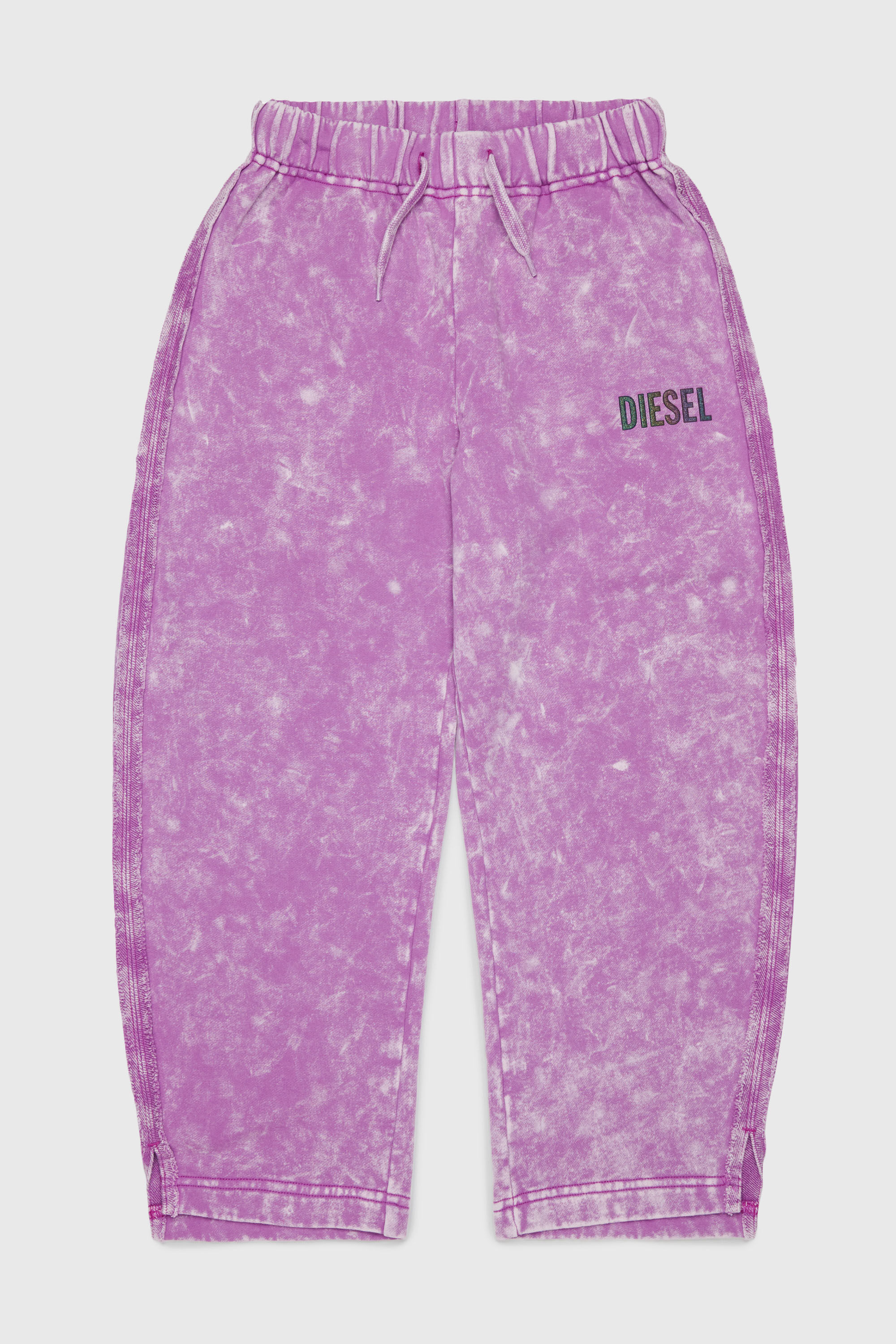 Diesel - PLOXY, Pantalon de surv&ecirc;tement en coton &agrave; effet marbr&eacute; Femme in Violet - 1