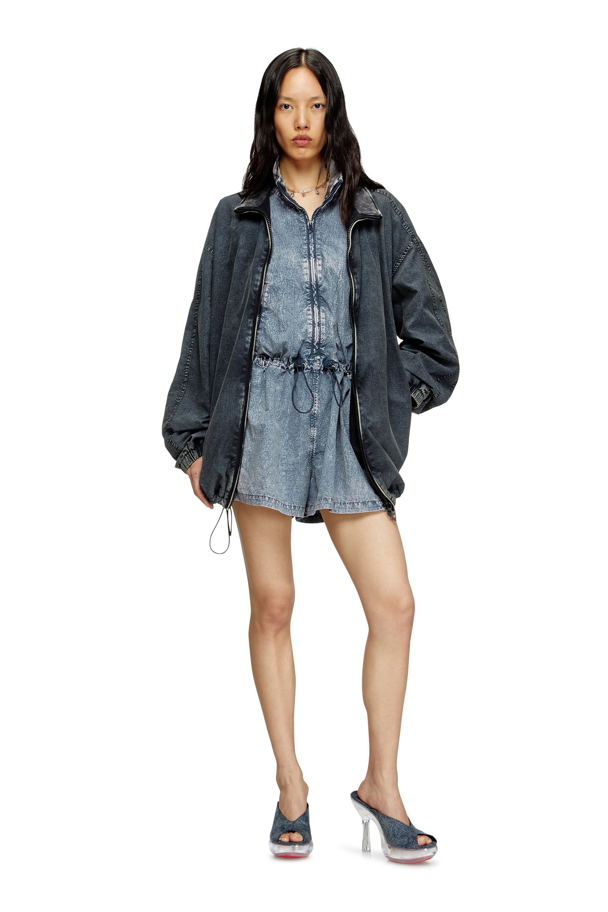 Diesel - J-ANNET, Combinaison en nylon traité Femme in Bleu - 4