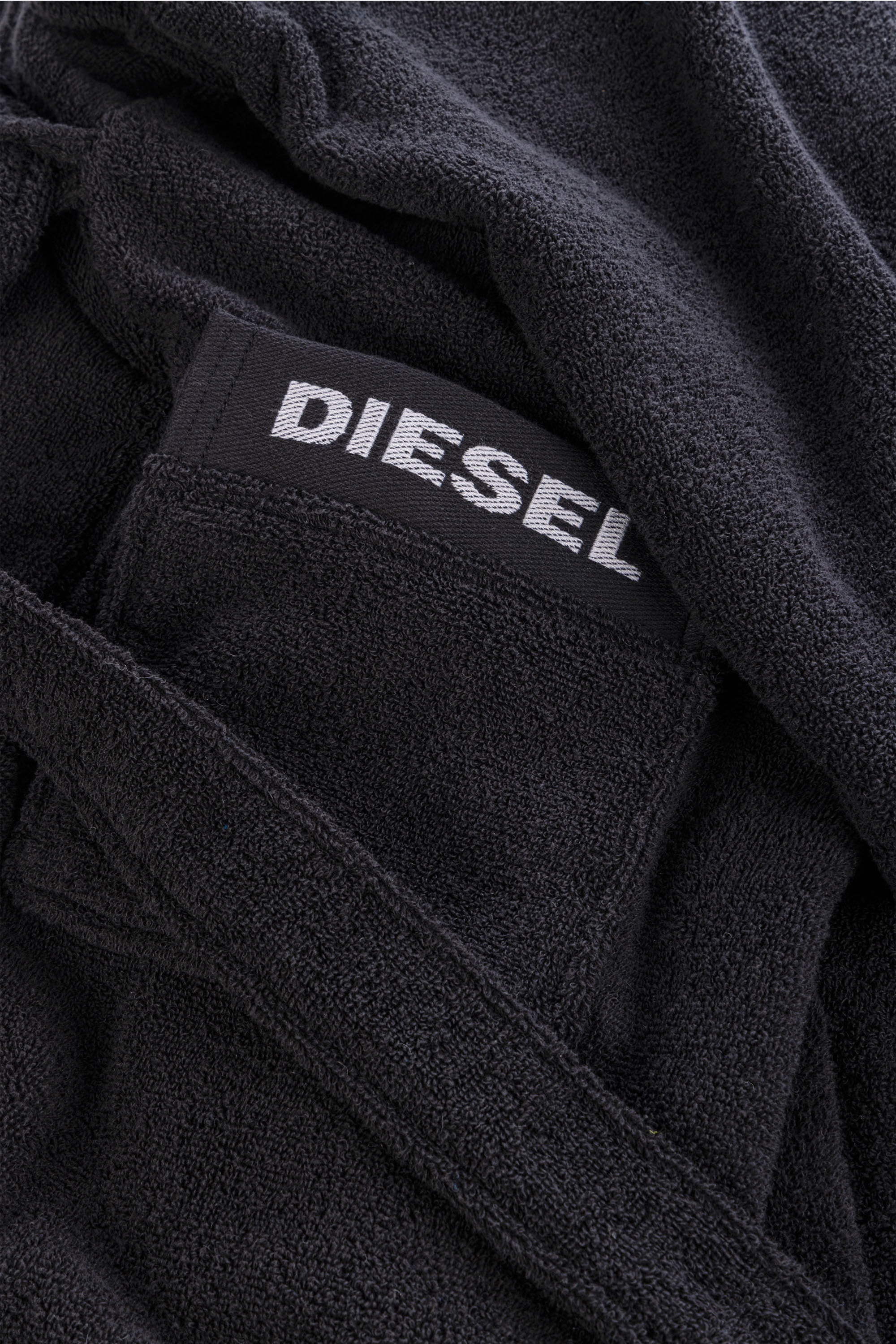 Diesel - 1015105 LOGO-COTTON BATHROBE SIZE S BLAC, Peignoir en &Eacute;ponge de Coton, taille S Mixte in Noir - 2