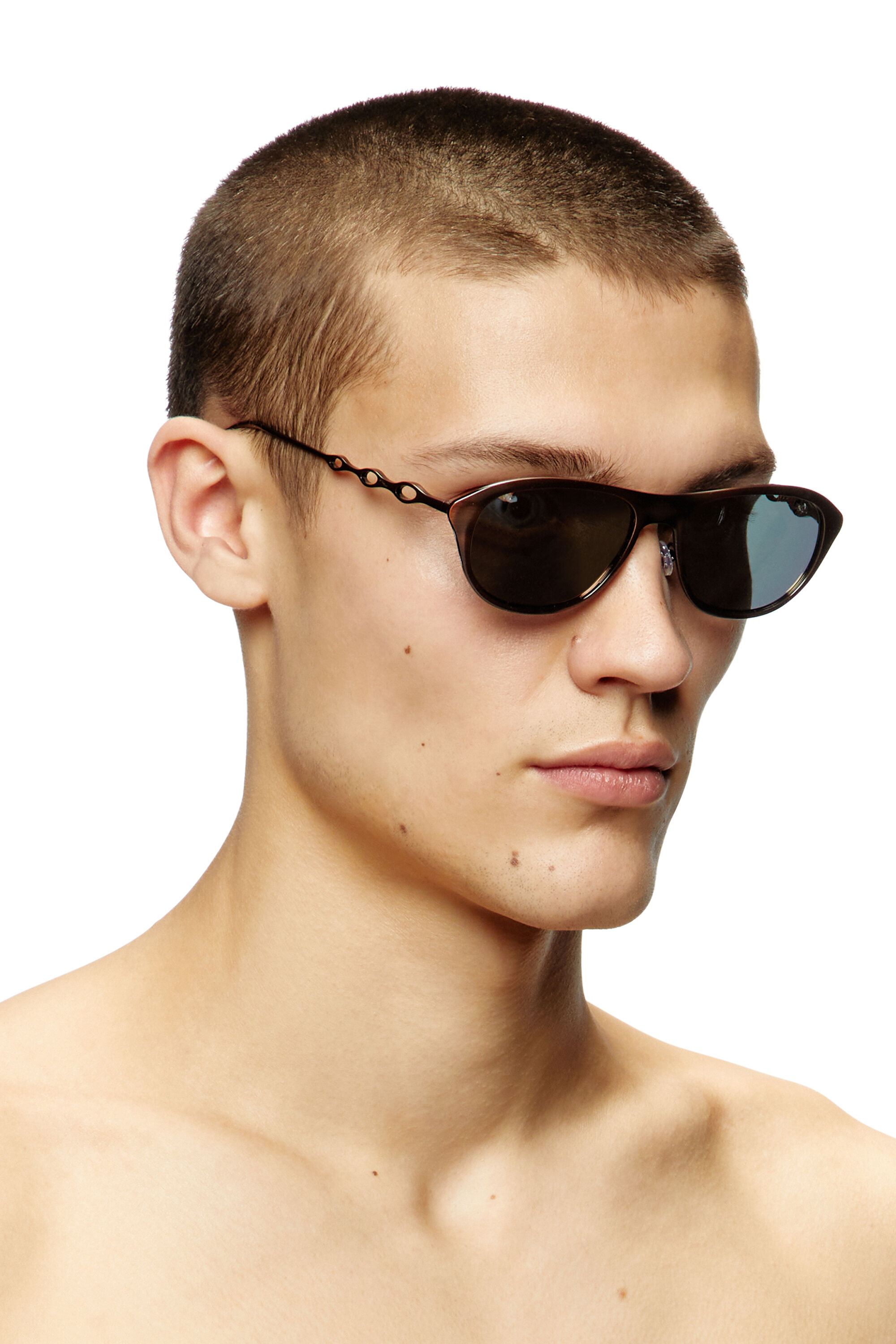 Diesel - 0DL1011, Lunettes de soleil rectangulaires Mixte in Doré - 4