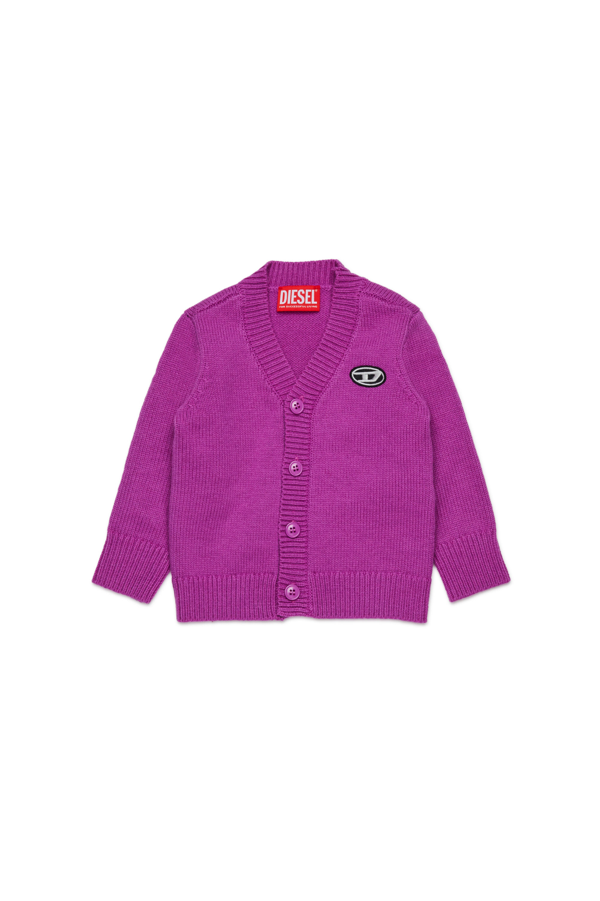 Diesel - KLONCARDIGANB, Cardigan en mélange de laine Mixte in Violet - 1